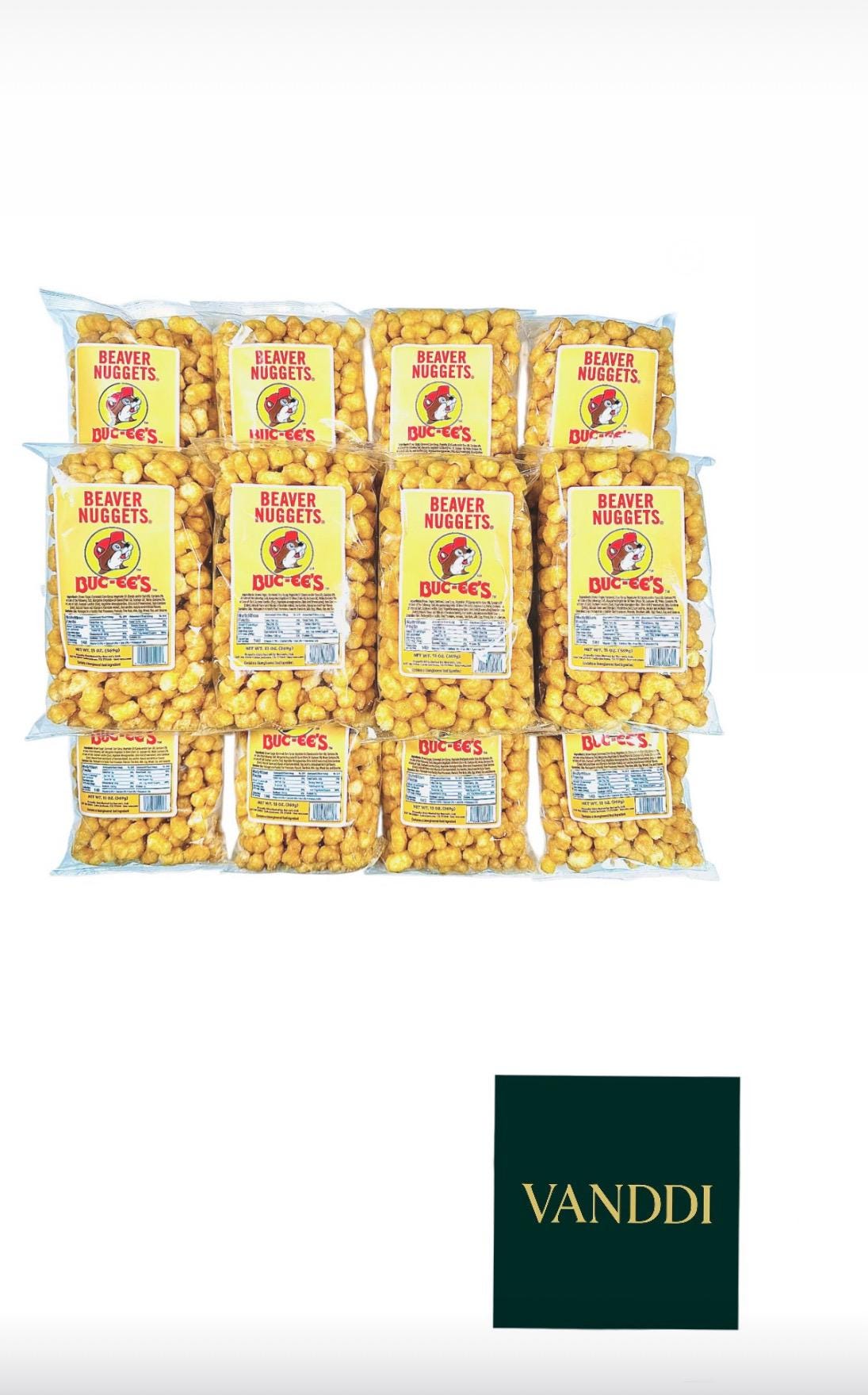 Buc-ee’s Beaver Nuggets, Texas Snack, Caramel Coated Corn Puffs (13oz Bag x12)