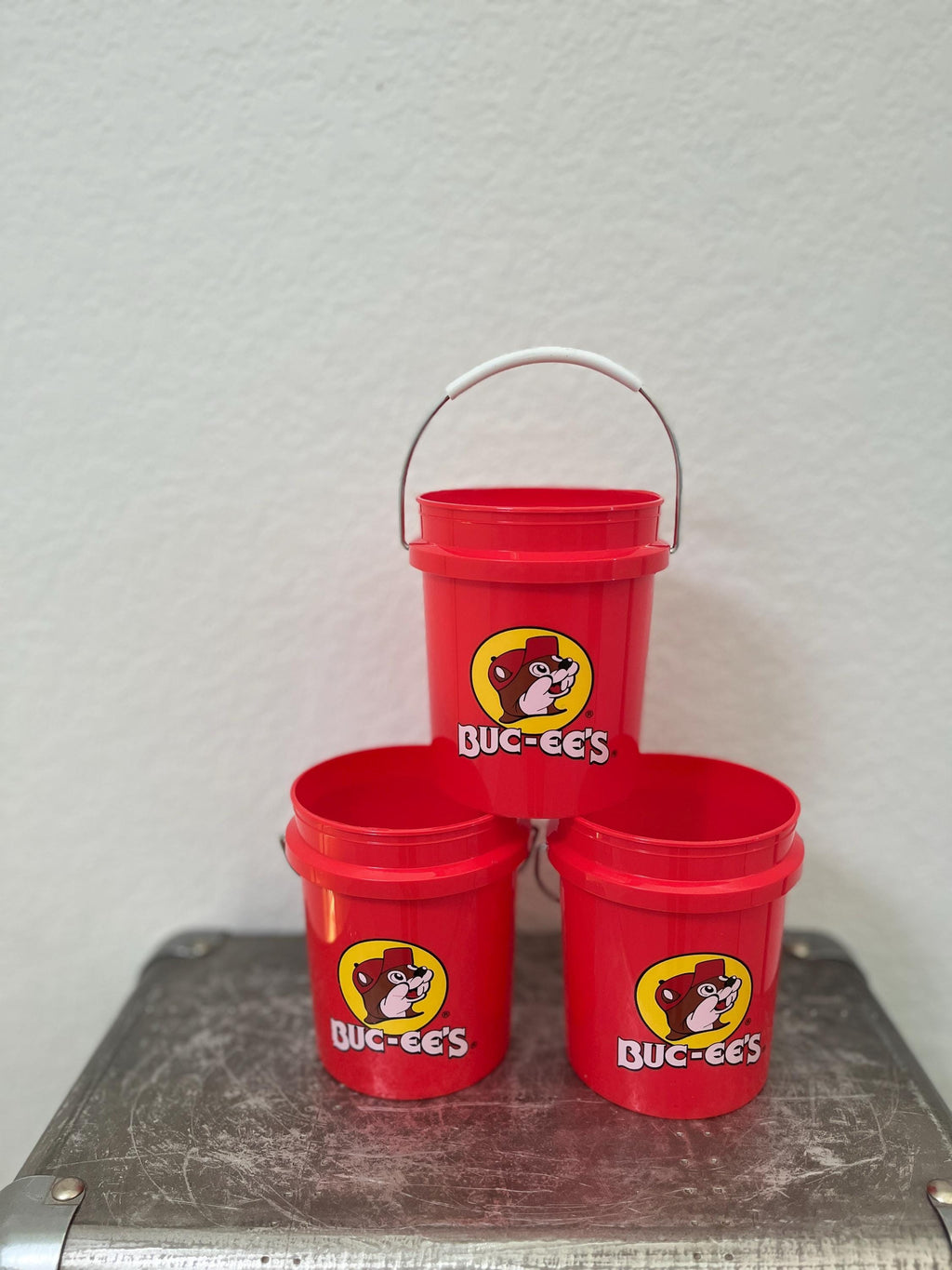 Buc-ee’s Mini Buckets with Handles, Red Mini Buckets, Bucees Bucket, Limited, Collectible, Beer Pong Game, Party Games