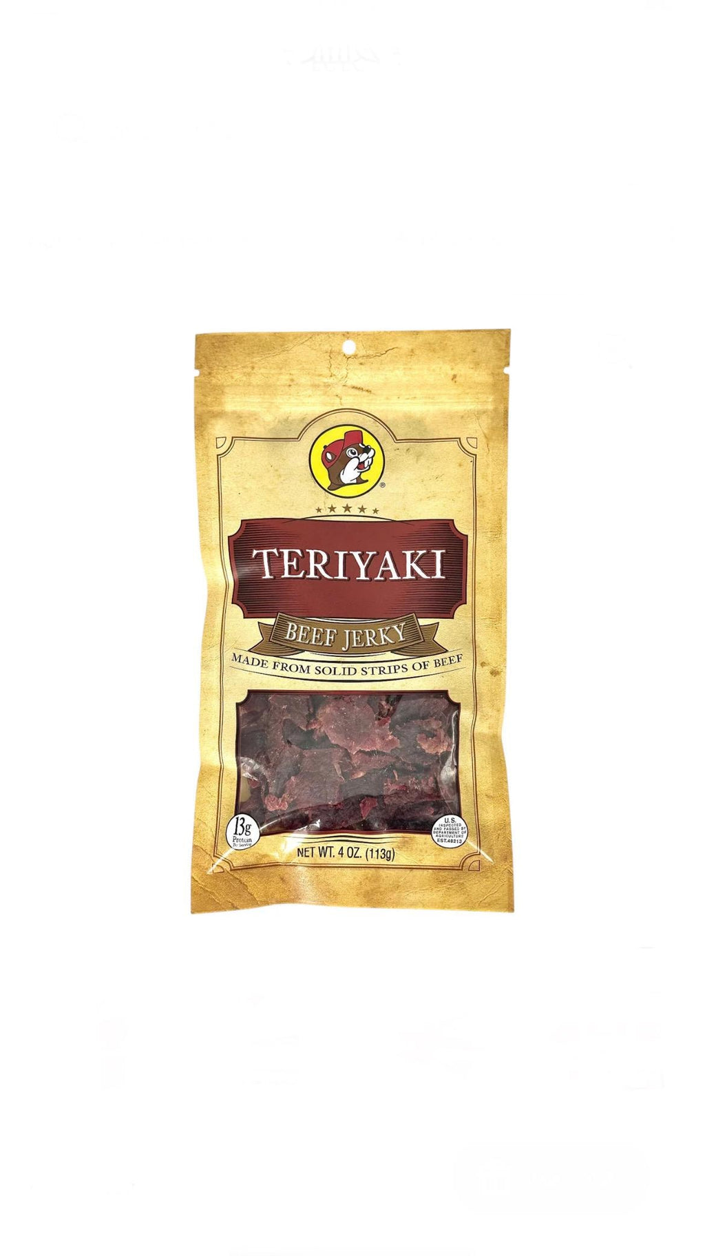 Buc-ee’s Teriyaki Beef Jerky - Resealable Bag 4oz (113g)