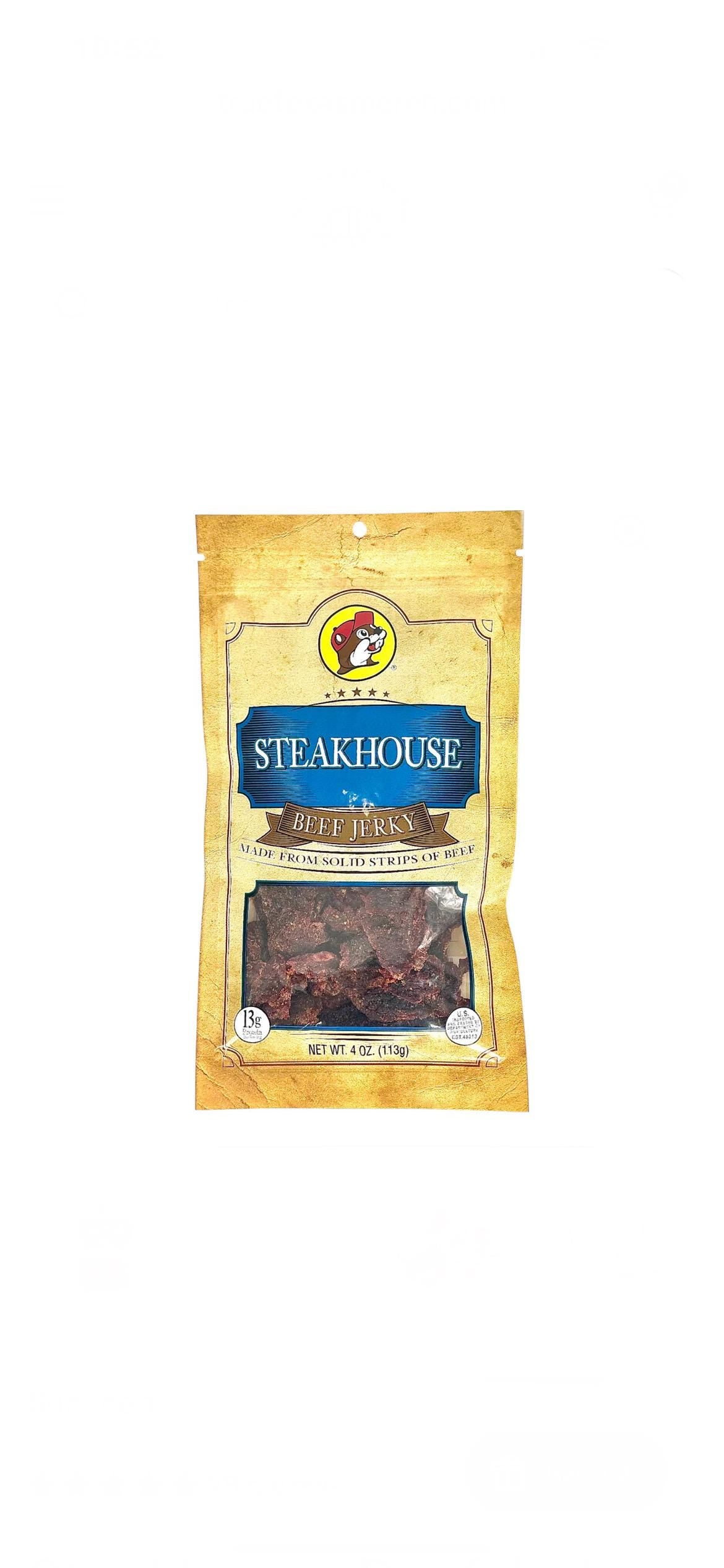 Buc-ee’s Steakhouse Beef Jerky - Resealable Bag 4oz (113g)