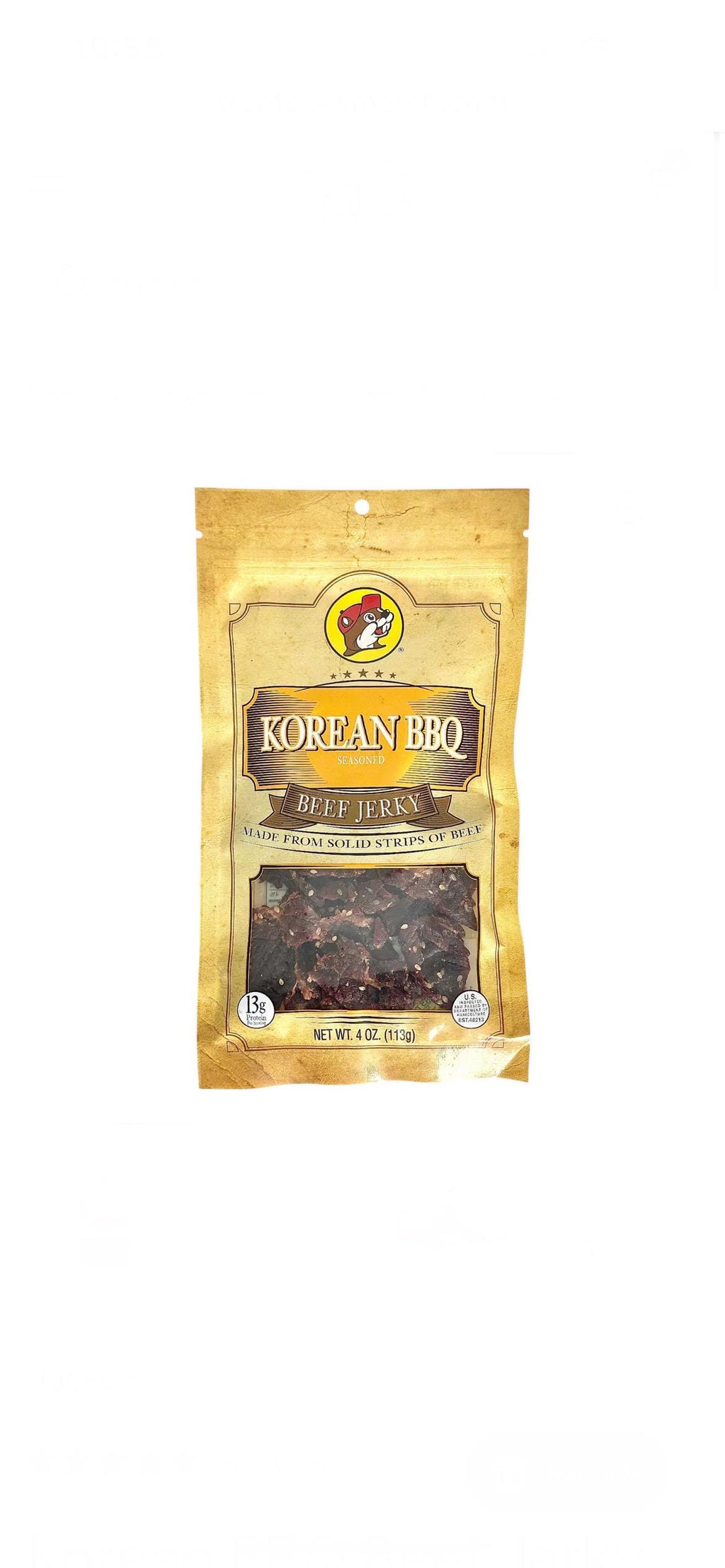 Buc-ee’s Korean BBQ Beef Jerky - Resealable Bag 4oz (113g)