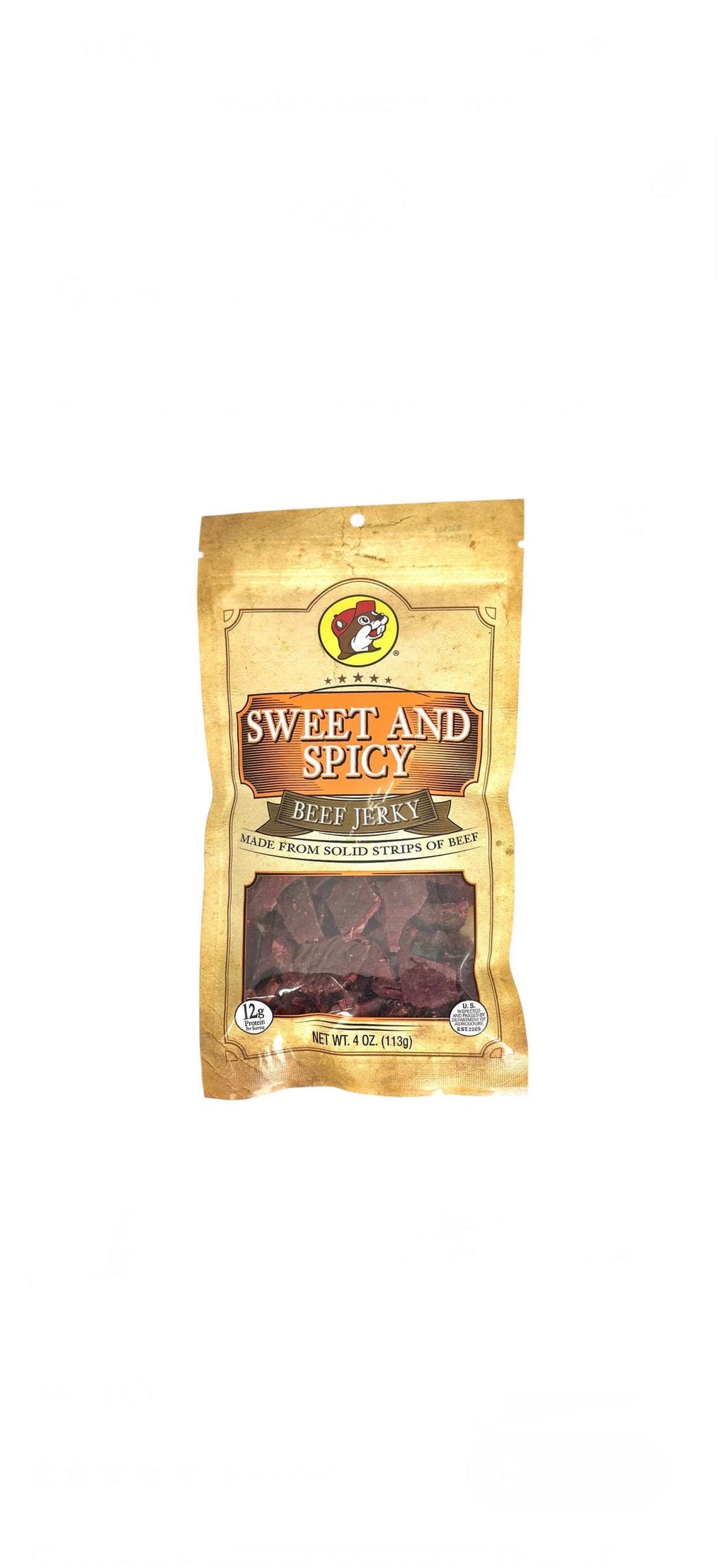 Buc-ee’s Sweet and Spicy Beef Jerky - Resealable Bag 4oz (113g)