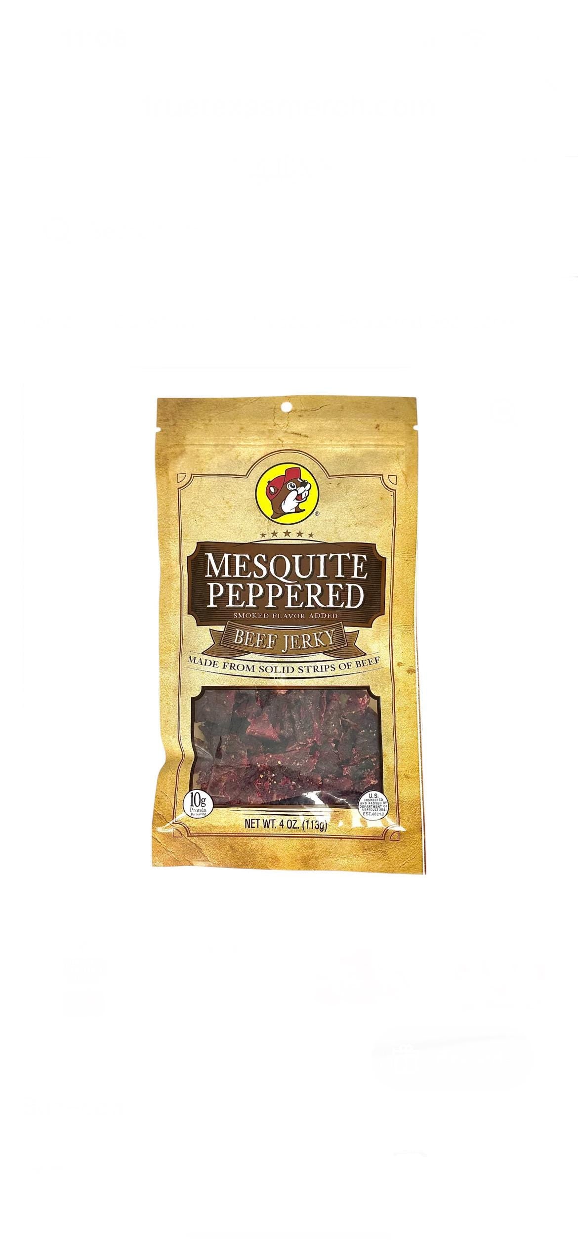 Buc-ee’s Mesquite Peppered Beef Jerky - Resealable Bag 4oz (113g)