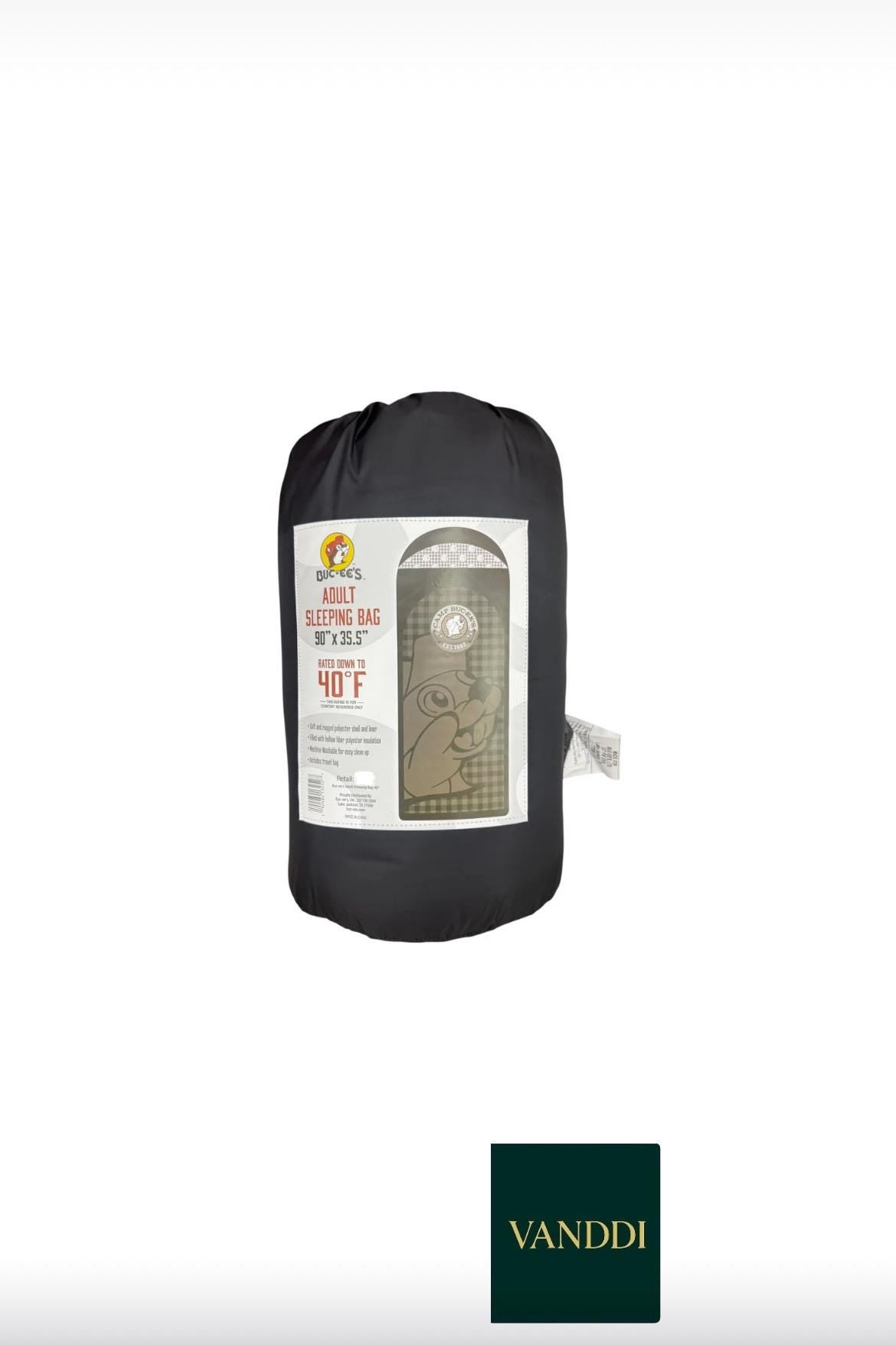 Buc-ee’s Adult Sleeping Bag in Black 90”X35.5”