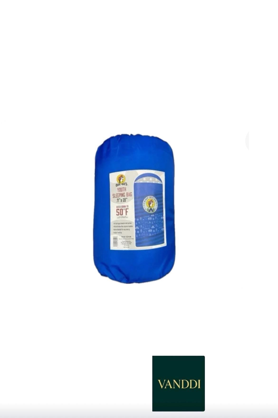 Buc-ee’s Youth Sleeping Bag in Bright Blue 71”X28”