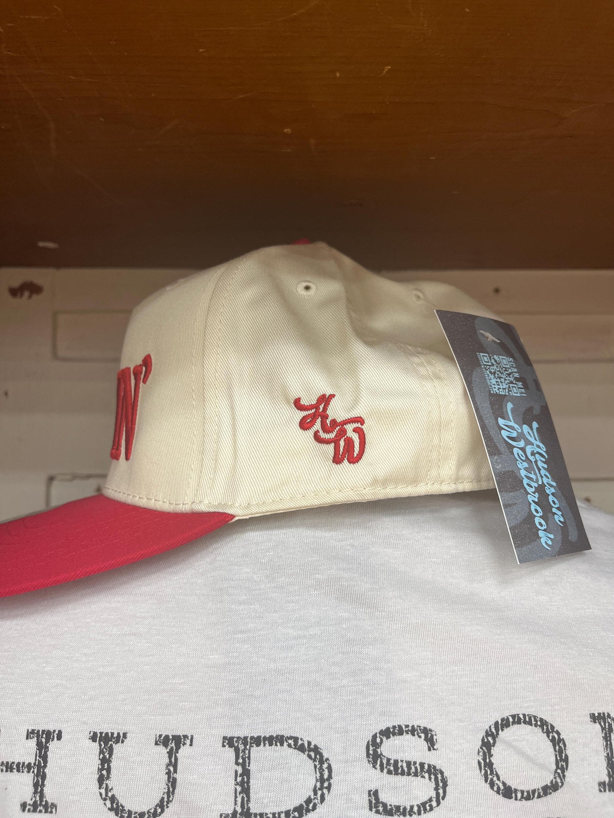 Hudson Westbrook, Well Darlin’ Hat, Otto 5 Panel Cap, Trucker Hat, Puff Embroidery, Sold at Buc-ee’s, Baseball Cap, Red/Natural Cap