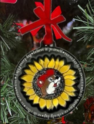 Buc-ee’s Sunflower Hanging Decoration, Wooden Ornament, Valentines Gift, Bucees Logo, Texas Gift, Inspirational Quotes, Spiritual Gift 3"
