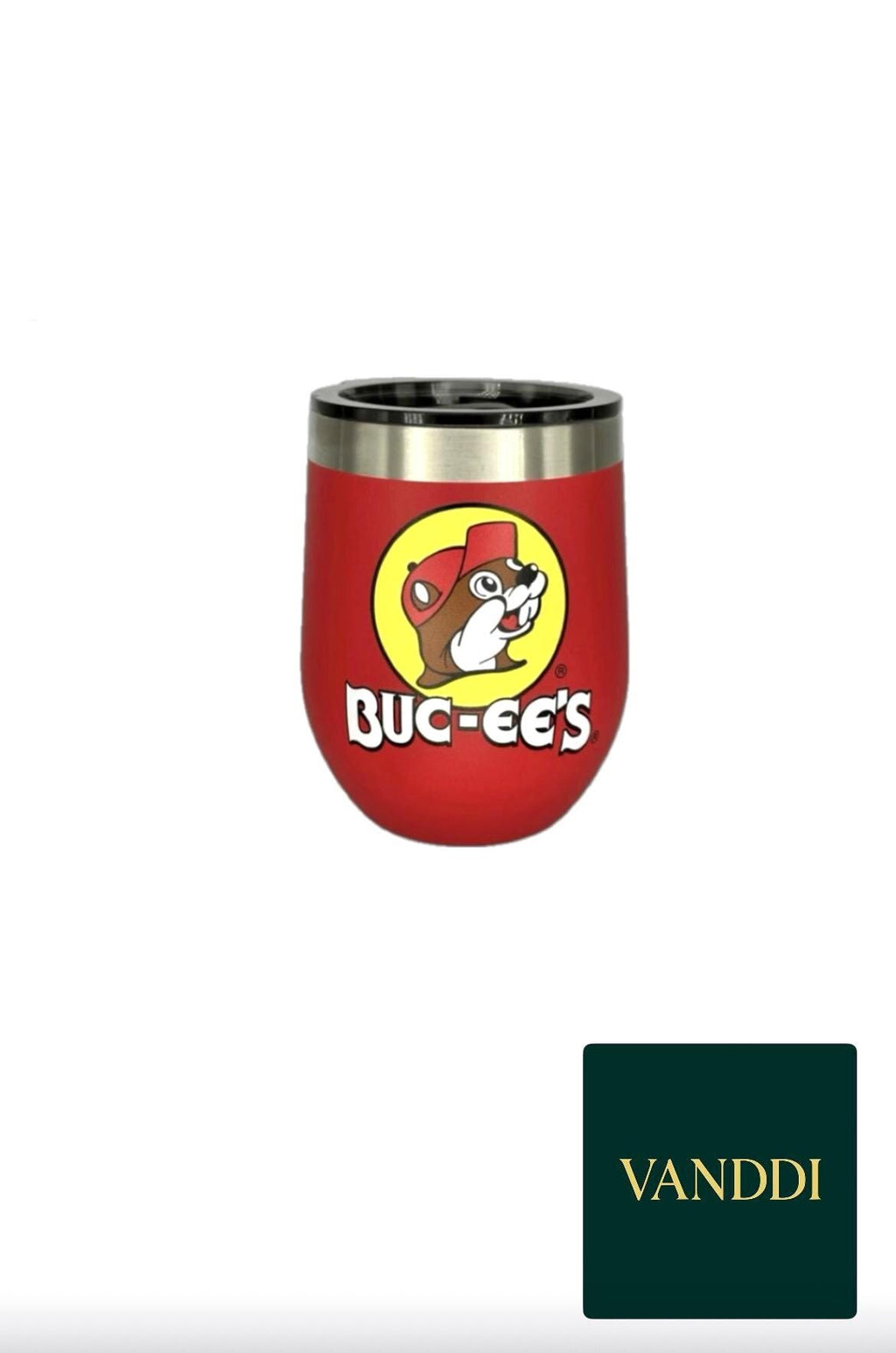 Buc-ee's Red Logo Insulated Tumbler, Stainless Steel Wine Glass 10oz