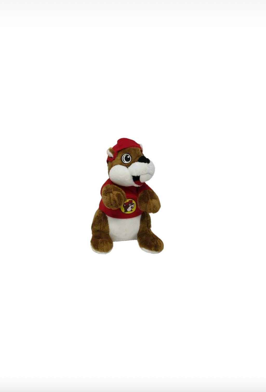 Buc-ee's Plush, Iconic Bucee the Beaver in Red Tshirt with Logo and cap, Stuffed Animal, Collectible, The Original Buc-ee, Cute Beaver, 12"