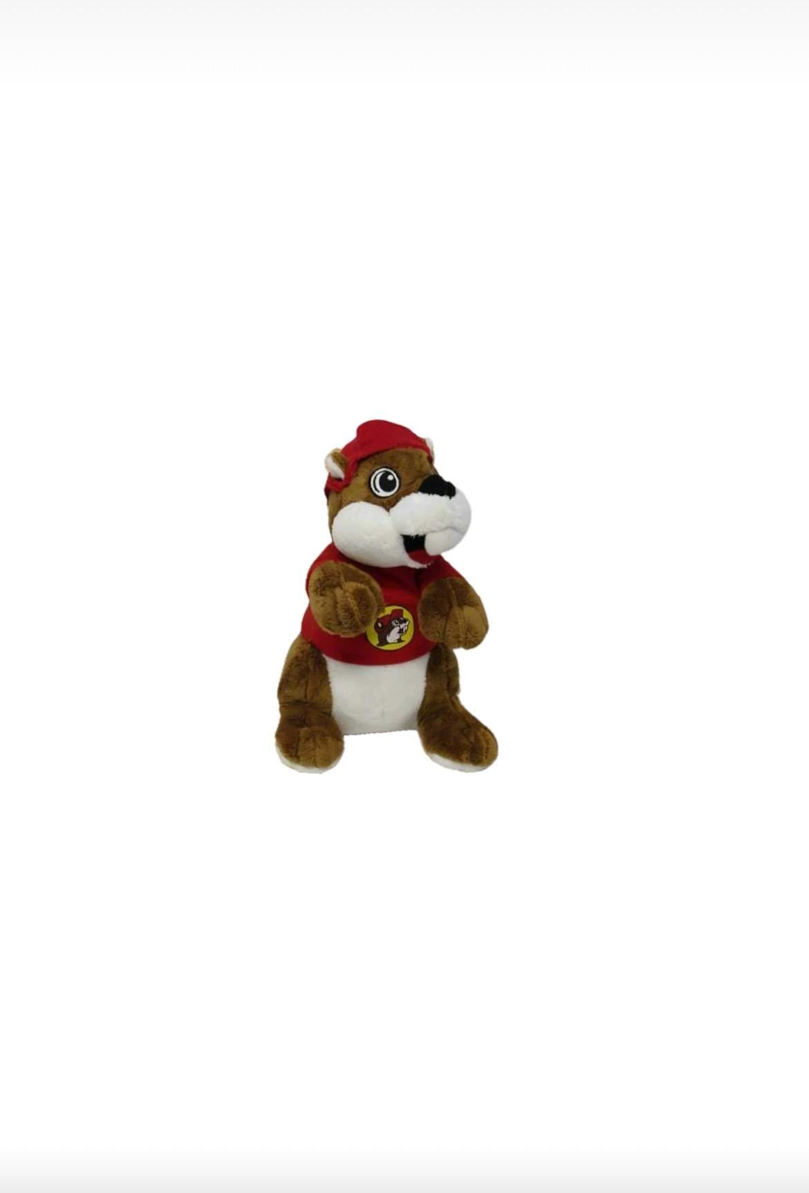 Buc-ee's Plush, Iconic Bucee the Beaver in Red Tshirt with Logo and cap, Stuffed Animal, Collectible, The Original Buc-ee, Cute Beaver, 12"