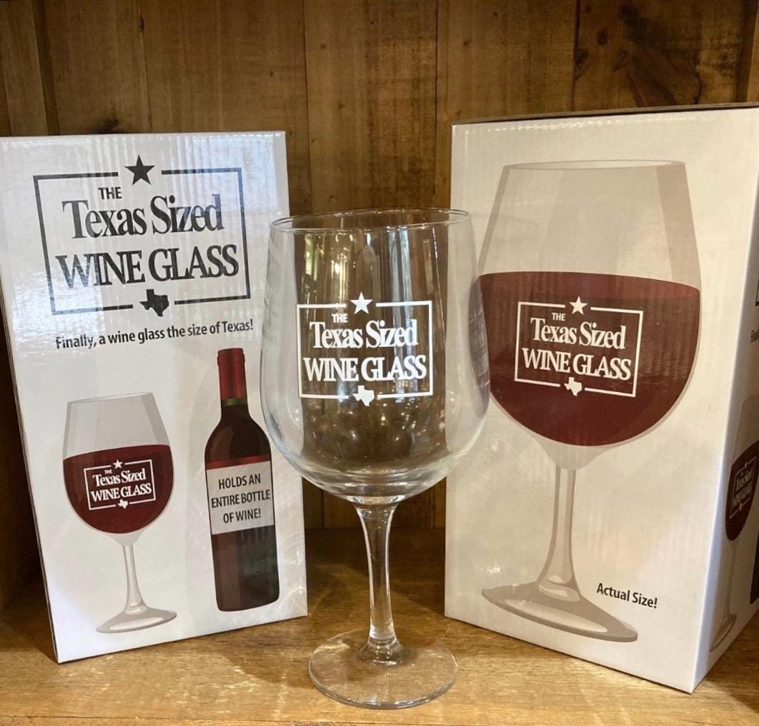 Texas Wine Glass, Large Wine Glass, Holds Full Bottle, Gift for her, gift for him, wine gift, wine lovers gift, everything’s bigger in Texas