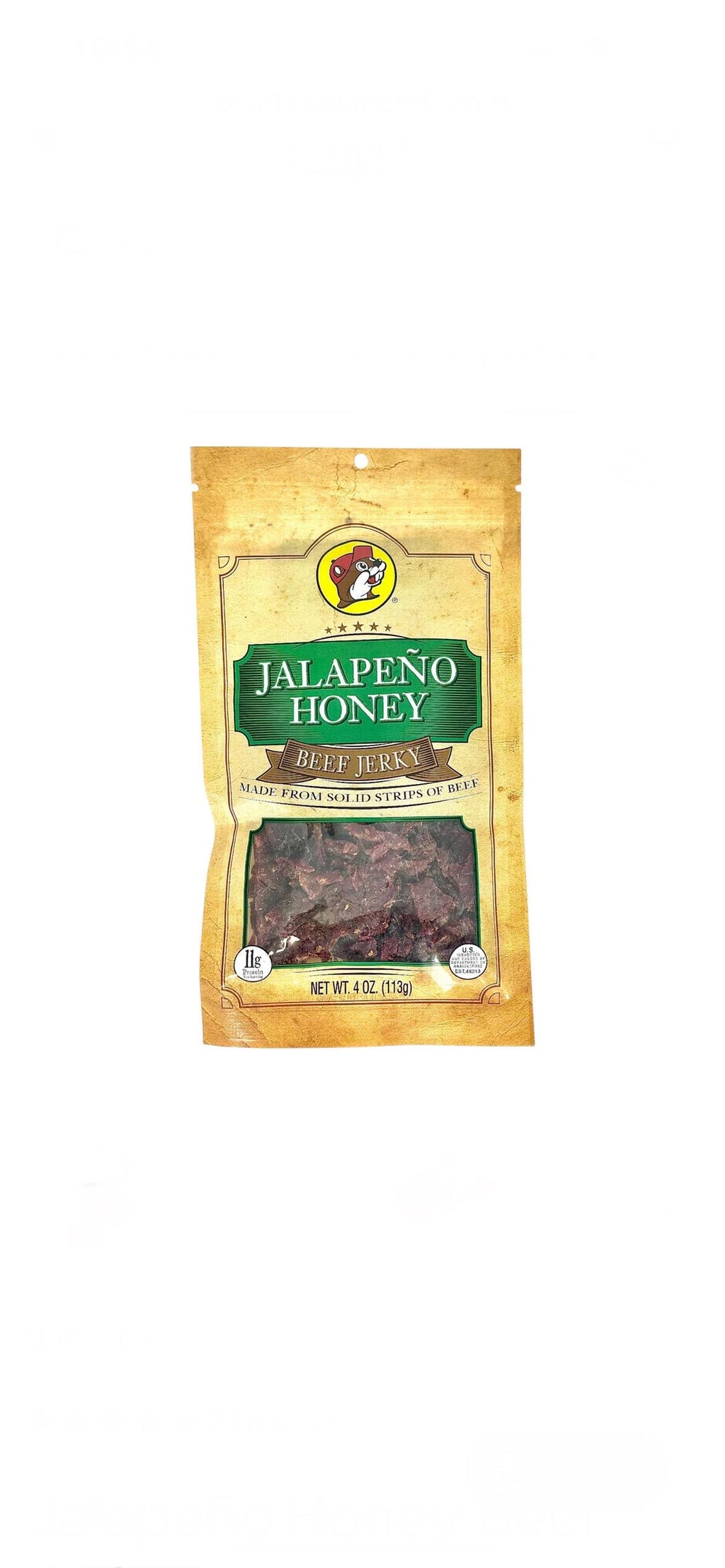 Buc-ee’s Jalapeno Honey Beef Jerky - Resealable Bag 4oz (113g)