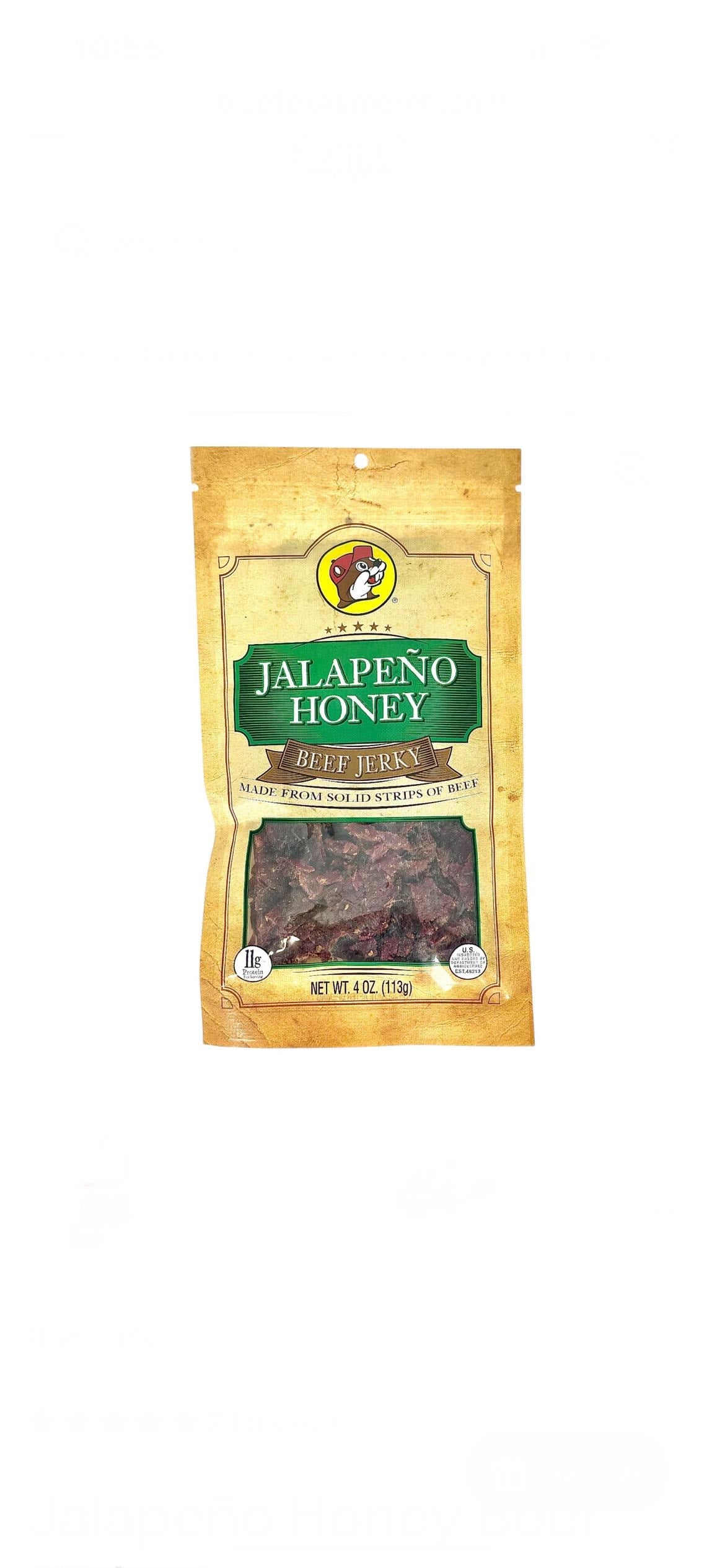 Buc-ee’s Jalapeno Honey Beef Jerky - Resealable Bag 4oz (113g)