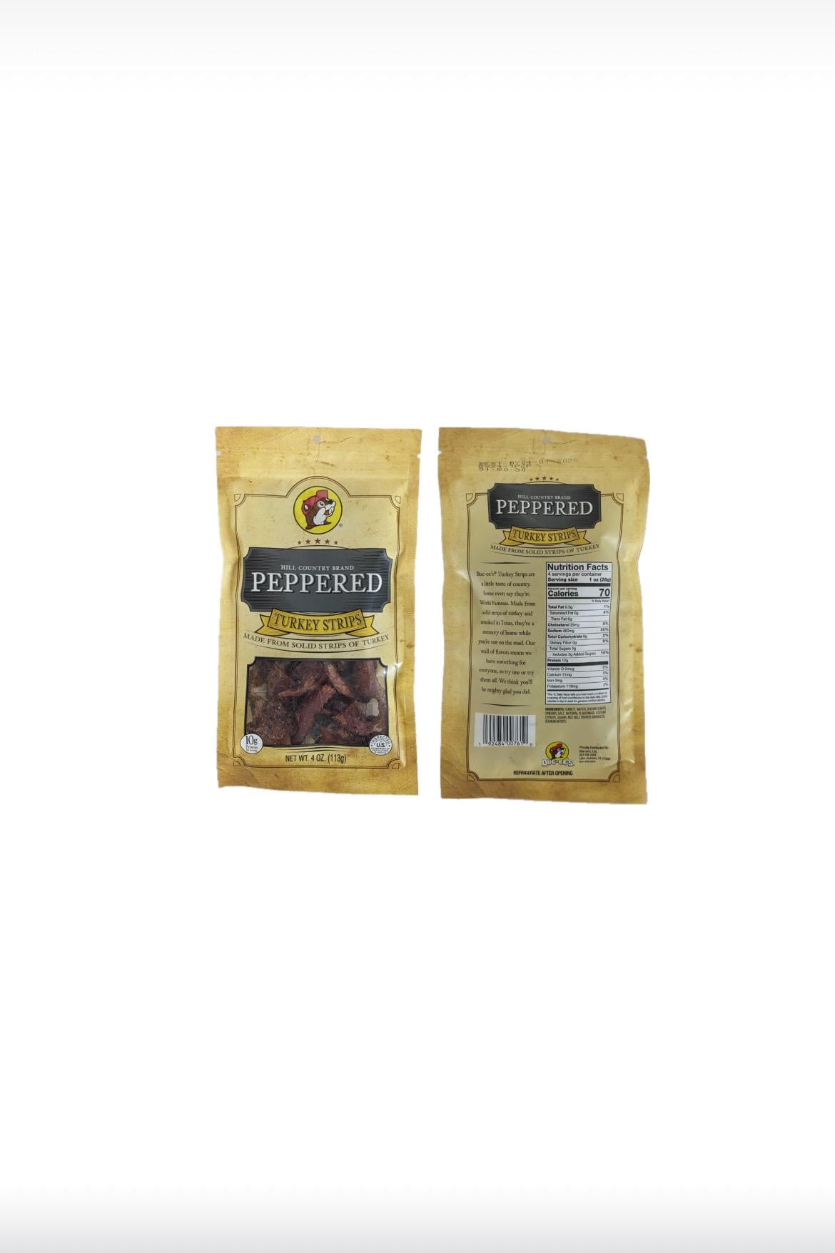 Buc-ee’s Hill Country Brand Peppered Beef Jerky - Resealable Bag 4oz (113g)