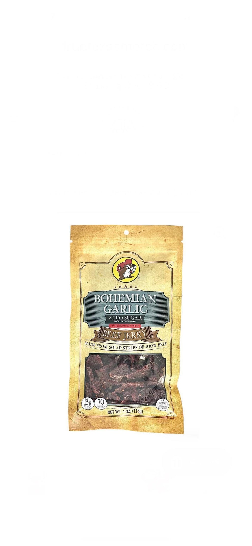 Buc-ee’s ZERO SUGAR, Bohemian Garlic Beef Jerky - Resealable Bag 4oz (113g)