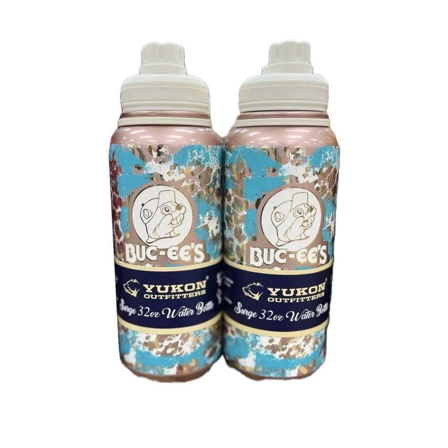 Buc-ee's 32oz Water Bottle – Ranch Turquoise Leopard Print, Leakproof
