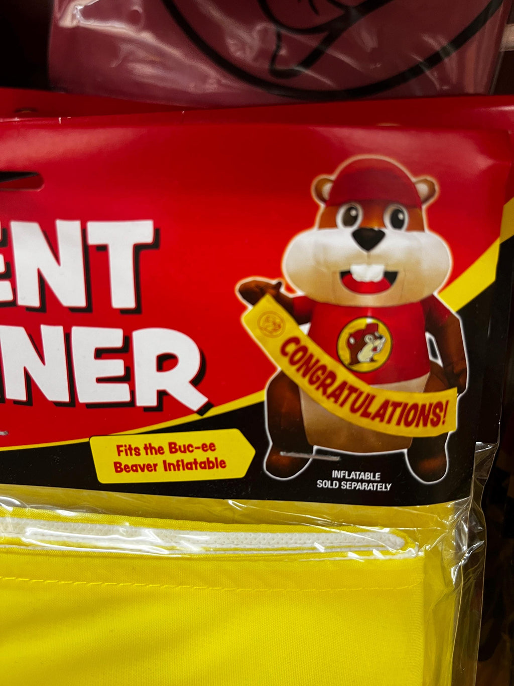 Buc-ee's Party Time Inflatable, Large 5.5FTX4.3FT Outdoor/ Indoor Decoration, Kids Birthday Party, Photo Prop, Banners Sold Separate 66”X52”