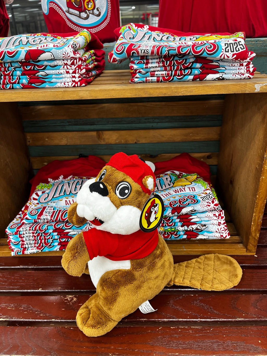 Buc-ee's Plush, Iconic Bucee the Beaver in Red Tshirt with Logo and cap, Stuffed Animal, Collectible, The Original Buc-ee, Cute Beaver, 12"