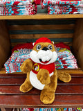 Buc-ee's Plush, Iconic Bucee the Beaver in Red Tshirt with Logo and cap, Stuffed Animal, Collectible, The Original Buc-ee, Cute Beaver, 12"