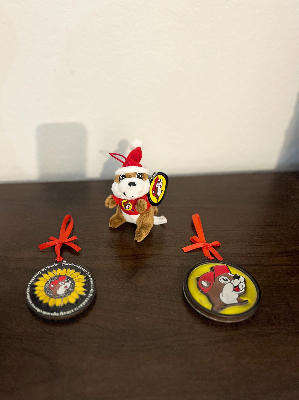 Buc-ees Sunflower Ornament, Wooden Ornament, Valentine Ornament, Valentines Decor, Flower Decoration, Texas Gift, Pack of 3x, Mix & Match 3”