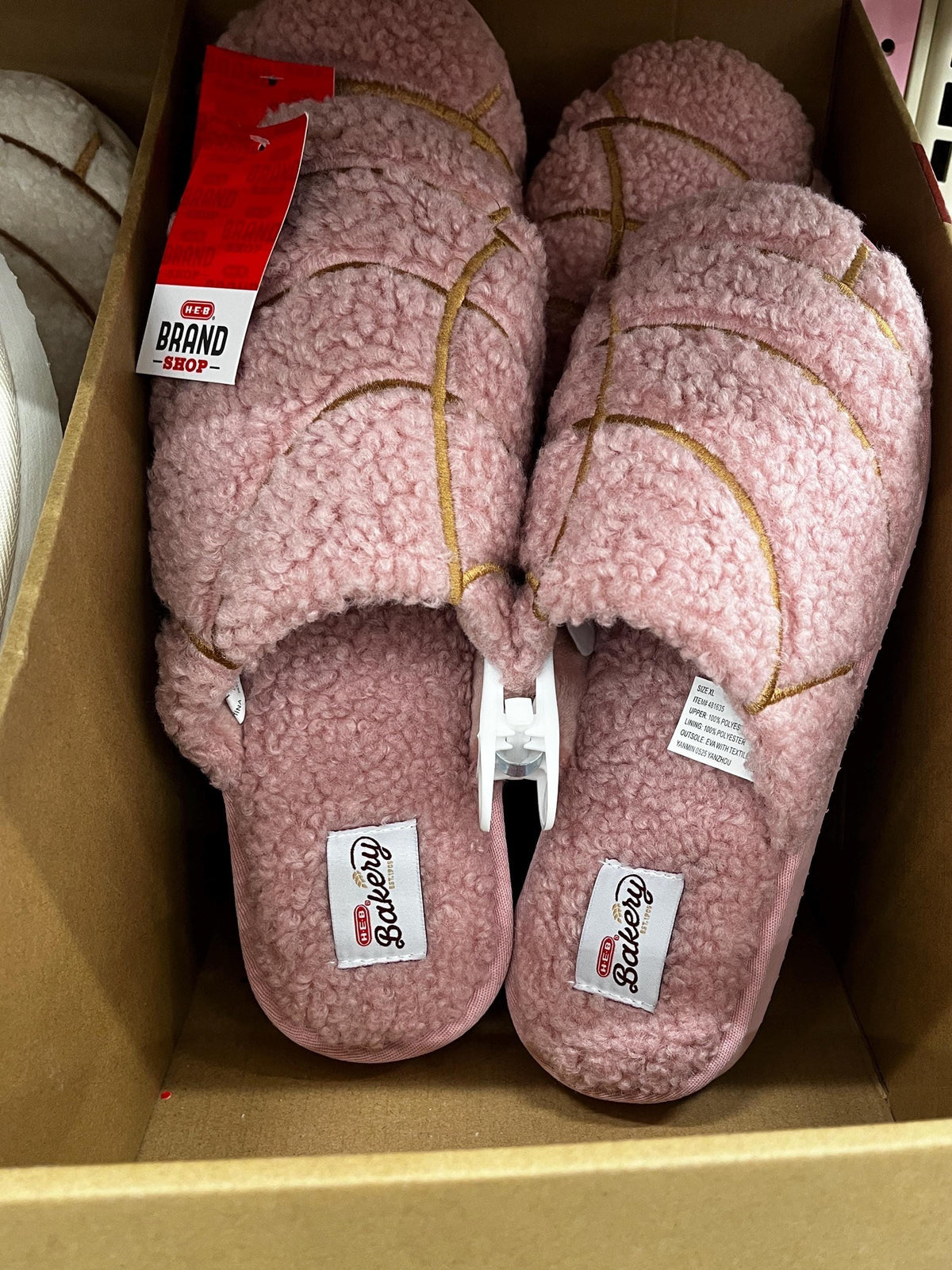 HEB Concha Slippers, Last Pair - Pink XL, HEB Bakery Slippers, Valentines Day Gift, Gift for her, Cozy Sherpa Material, **Free Delivery**