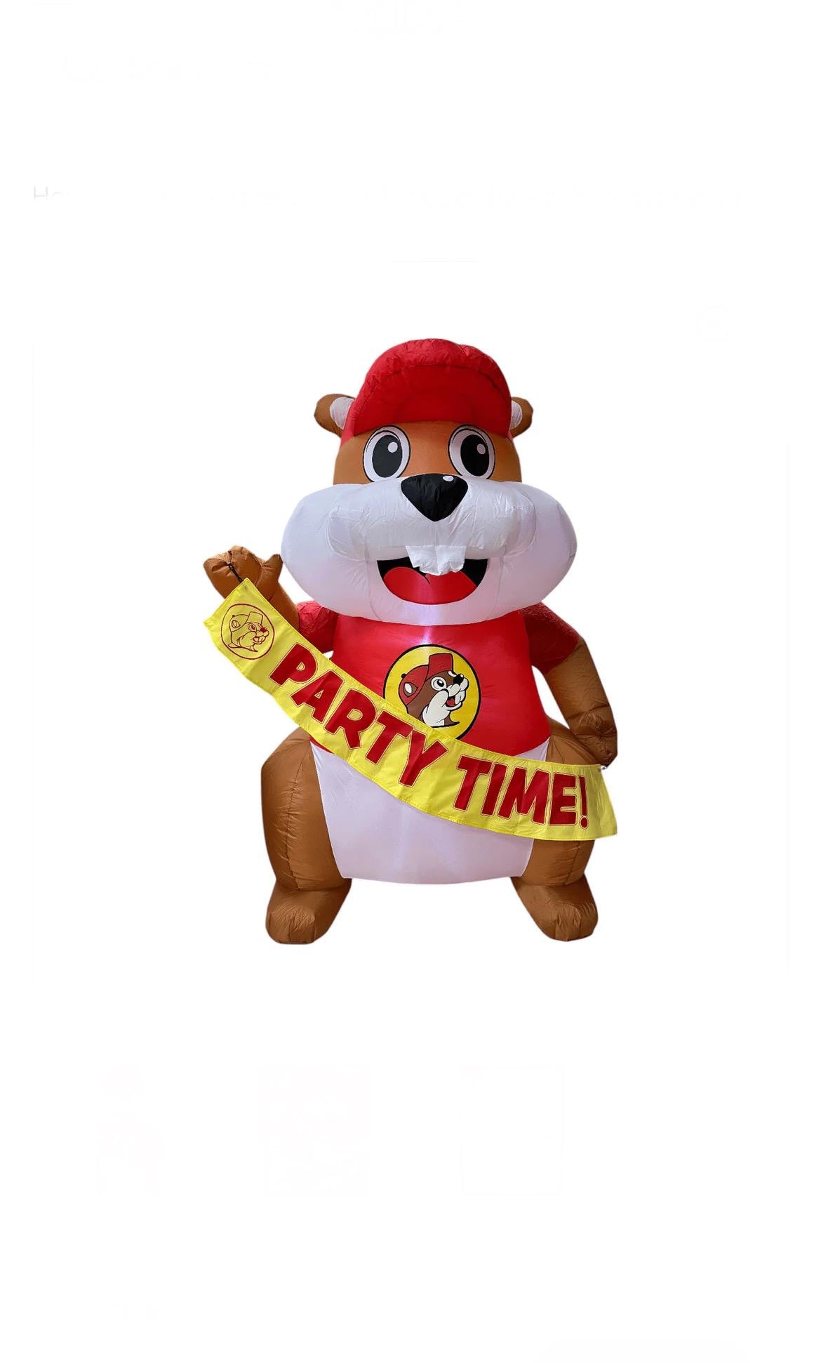 Buc-ee's Party Time Inflatable, Large 5.5FTX4.3FT Outdoor/ Indoor Decoration, Kids Birthday Party, Photo Prop, Banners Sold Separate 66”X52”