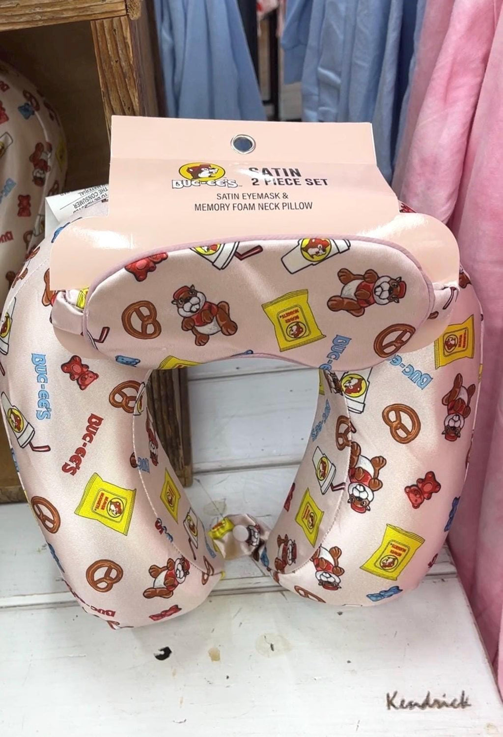 Buc-ee’s Valentine’s Gift, Travel Pillow, Memory Foam, Bucees Snacks, Eye Mask, Travel gift, Valentines Day Gift, **Sold out in stores**