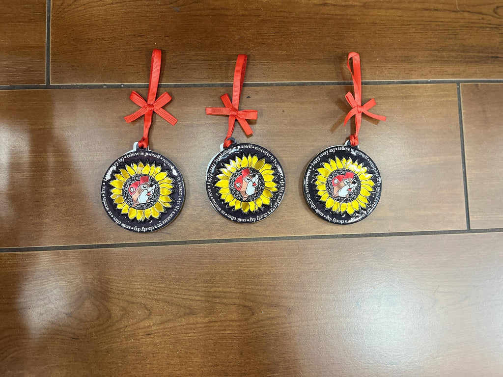 Buc-ees Original Ornament, Wooden Ornament, Valentines Tree Ornament, Valentines Decor, Bucees Logo, Texas Gift, Pack of 3, Mix and Match 3"