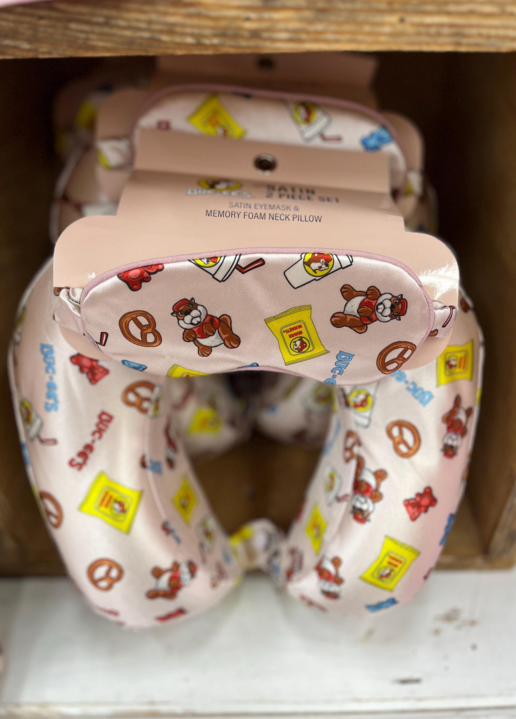 Buc-ee’s Valentine’s Gift, Travel Pillow, Memory Foam, Bucees Snacks, Eye Mask, Travel gift, Valentines Day Gift, **Sold out in stores**