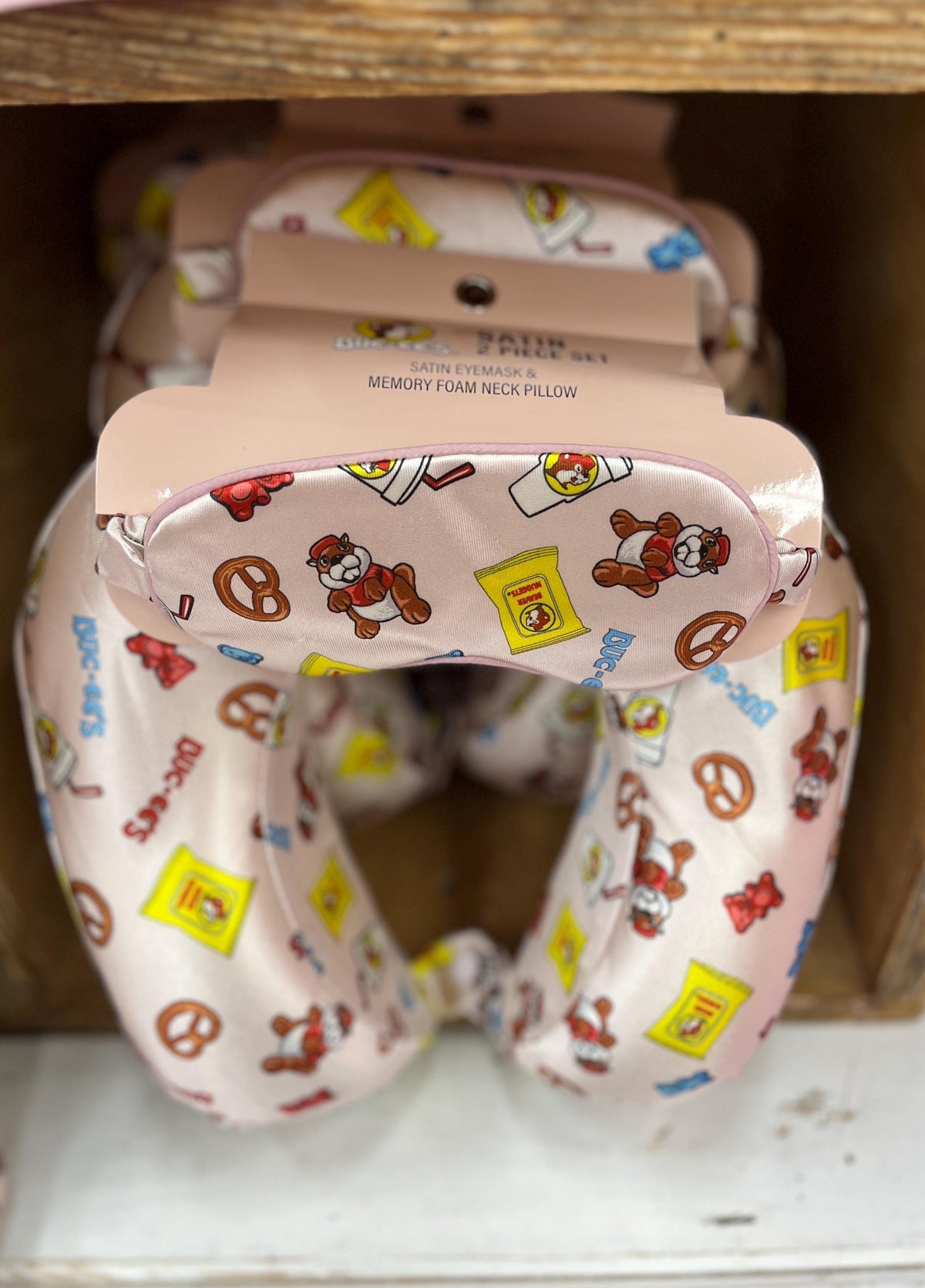 Buc-ee’s Valentine’s Gift, Travel Pillow, Memory Foam, Bucees Snacks, Eye Mask, Travel gift, Valentines Day Gift, **Sold out in stores**