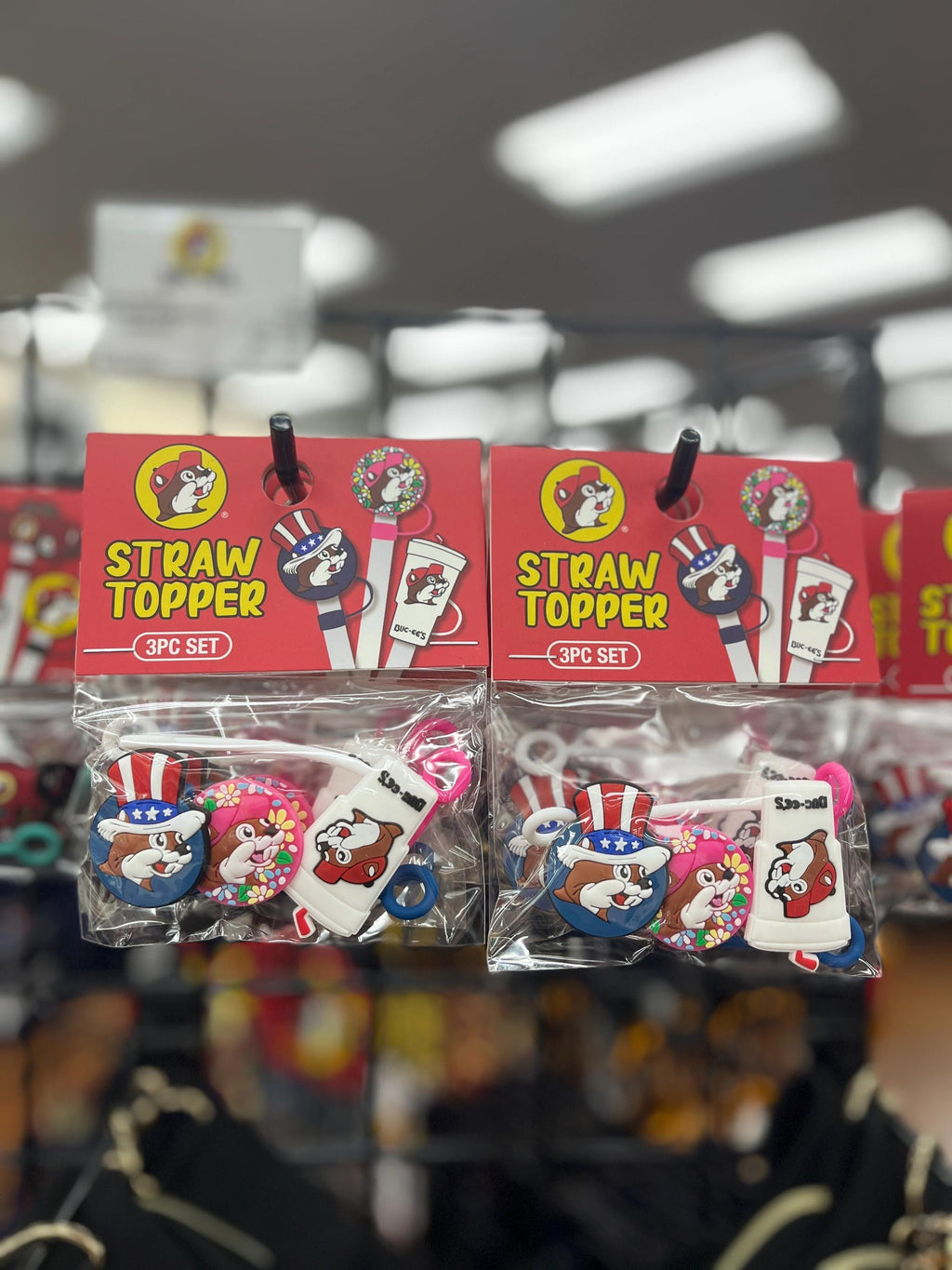 Buc-ee’s Straw Stoppers, Pack of 3 Stoppers, Silicone Toppers, Bucees Tumbler, 3 different designs