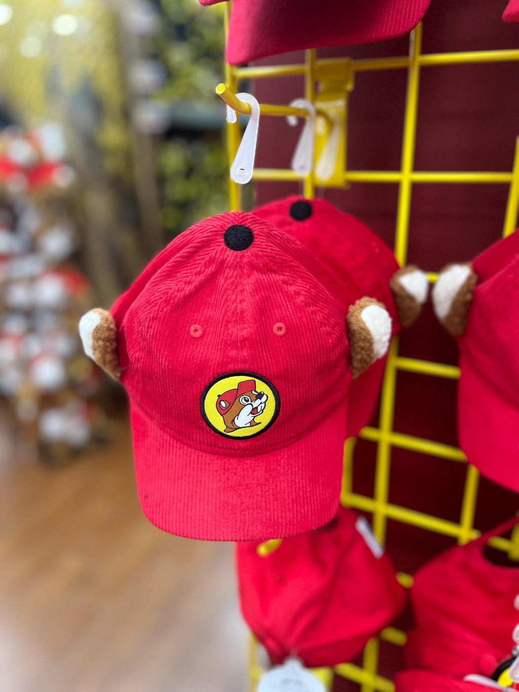 Buc-ee’s Childs Hat, Red Corduroy Hat with Moveable Ears, Trucker Hat, Texas Baseball Cap, Texas Gift, Valentines Gift, Cute Childrens Gift