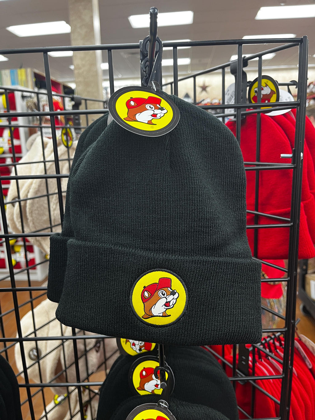 Buc-ee’s Knit Beanie, Black or Red, Cozy and Warm Hat, Texas Gift, Valentines Gift, Womans Beanie, Mens Beanie, Winter Cap, Adult One Size