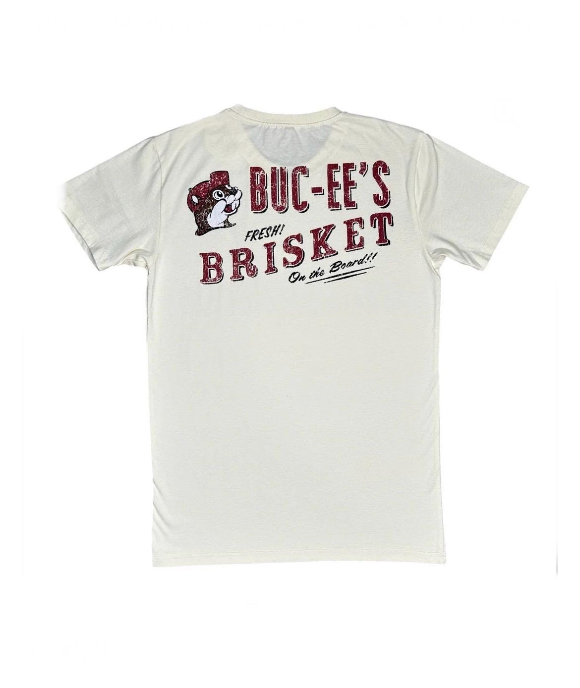 Buc-ee’s Brisket Tshirt, "Fresh Brisket On The Board", Bucees Mens Tshirt, Texas Gift, Valentines Gift, Gift for Him, Matching Hat Available