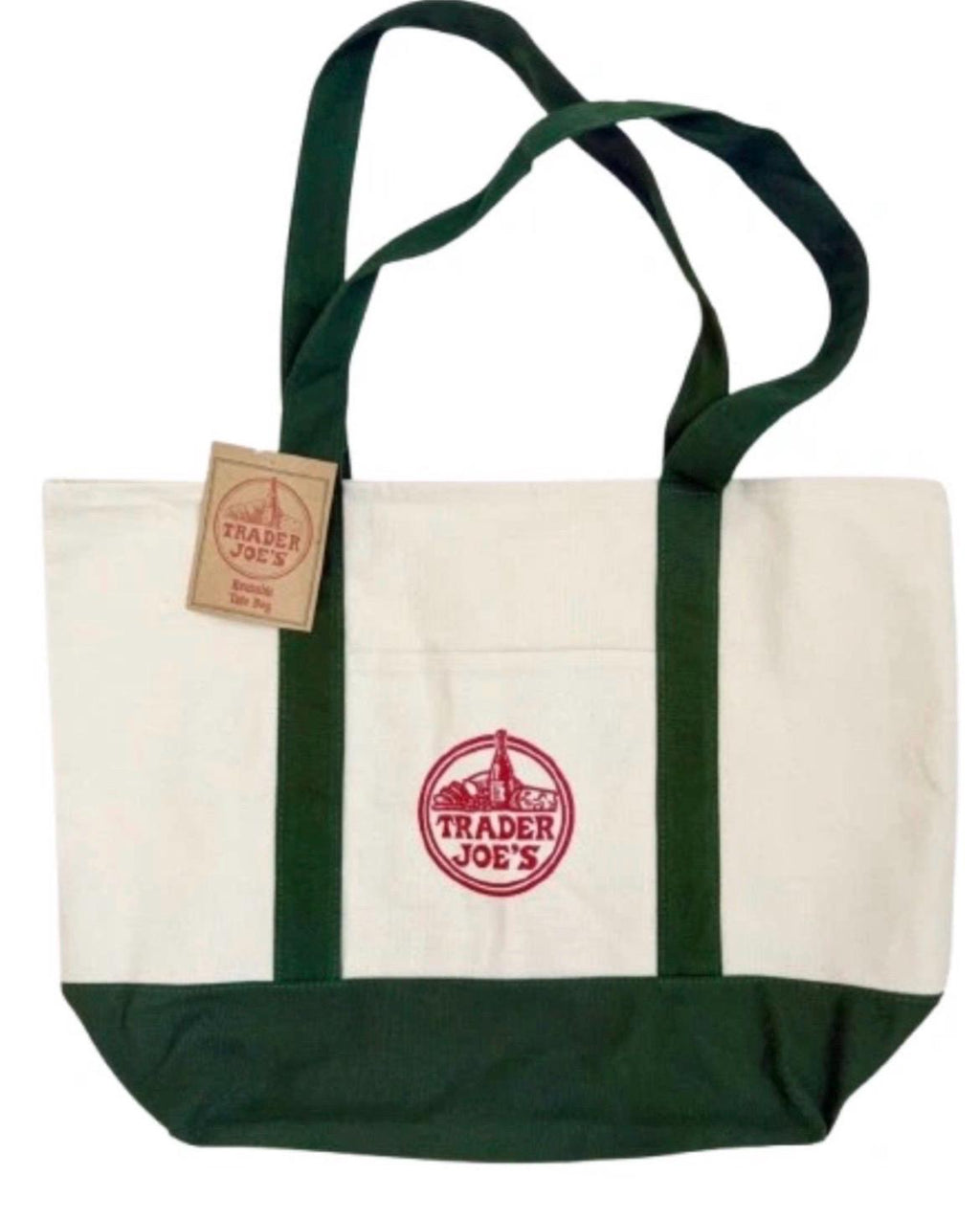 Trader Joes Tote, Authentic Trader Joes, Green Canvas Tote Bag, Limited, As seen on TikTok, 1 Available, Valentines Gift, **FREE DELIVERY**
