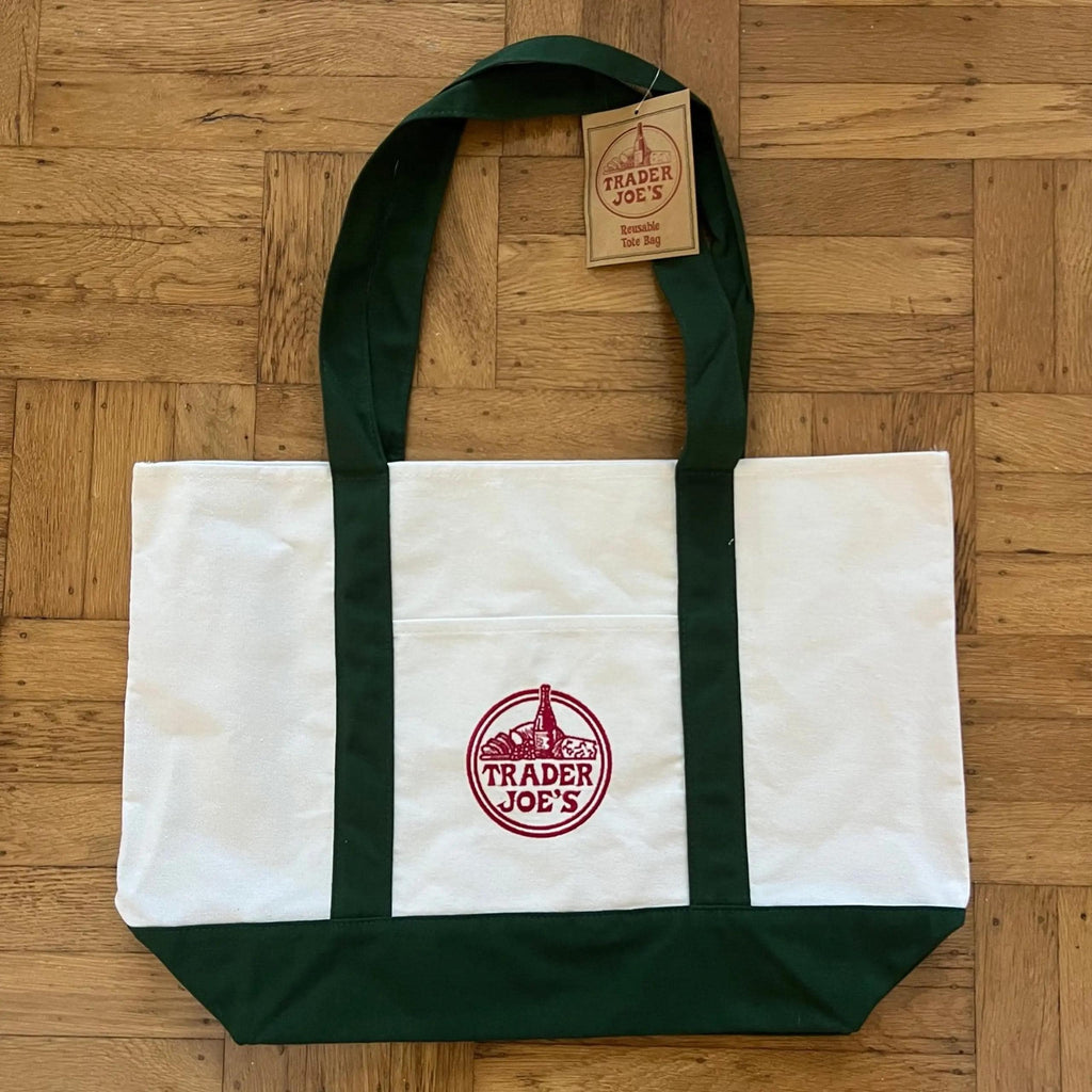Trader Joes Tote, Authentic Trader Joes, Green Canvas Tote Bag, Limited, As seen on TikTok, 1 Available, Valentines Gift, **FREE DELIVERY**