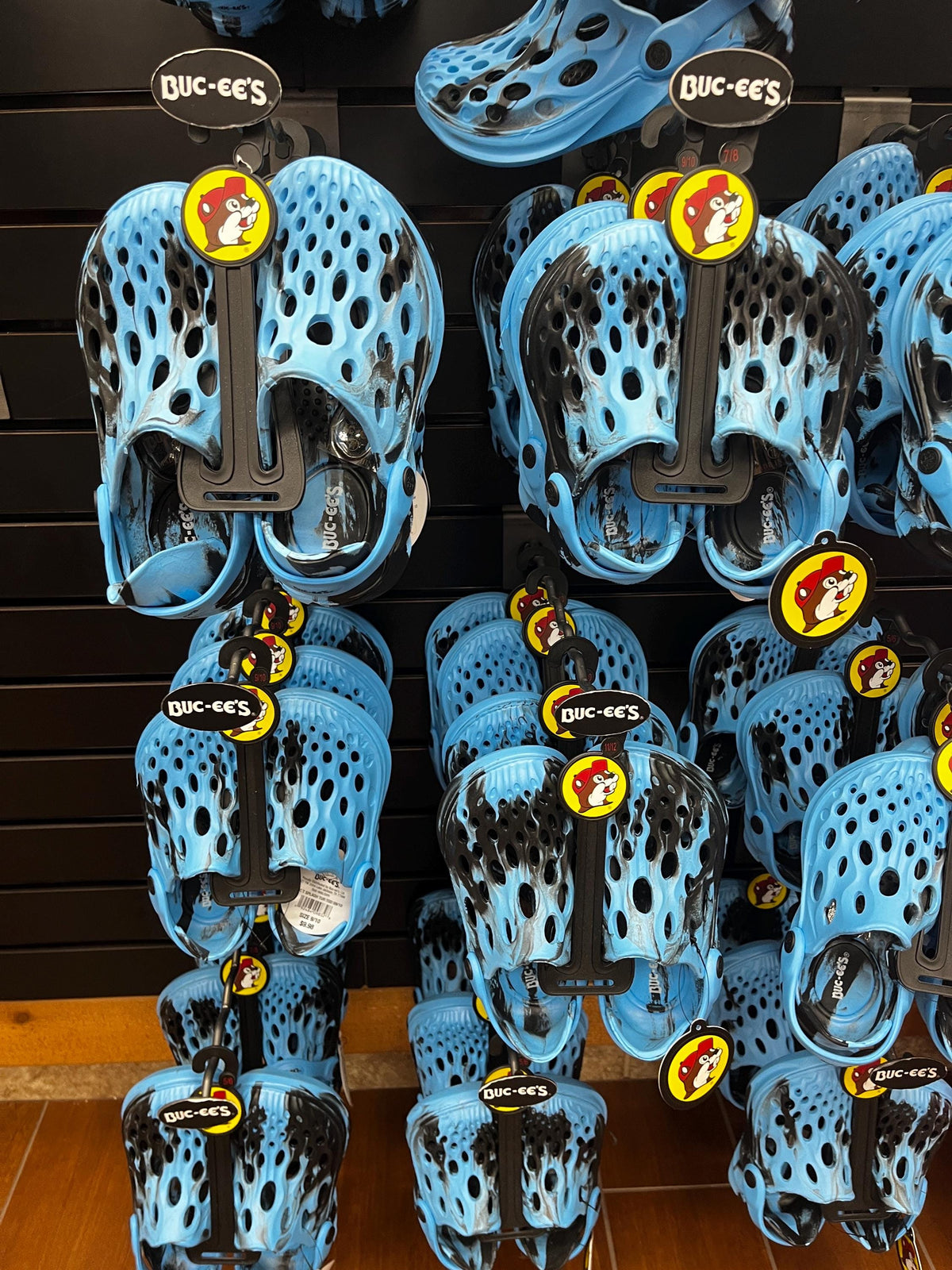 Kids Buc-ees Crocs, Blue Swirl Foam Shoes, Lightweight Sandals, Slip On/ Off, Water Shoes, Kids Clogs, Gift for Kids, Child Crocs, Kid Crocs