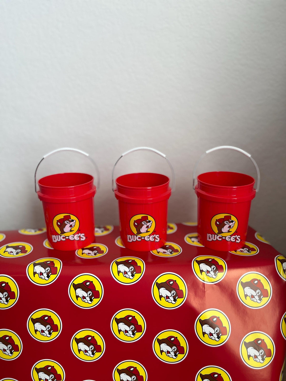 Buc-ee’s Mini Buckets with Handles, Red Mini Buckets, Bucees Bucket, Limited, Collectible, Beer Pong Game, Party Games