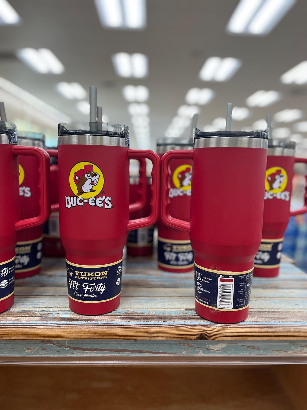 Buc-ee’s Tumbler, Red 40oz Cup, Travel Mug, Double Wall Insulated Stainless Steel, 10.5" Tall