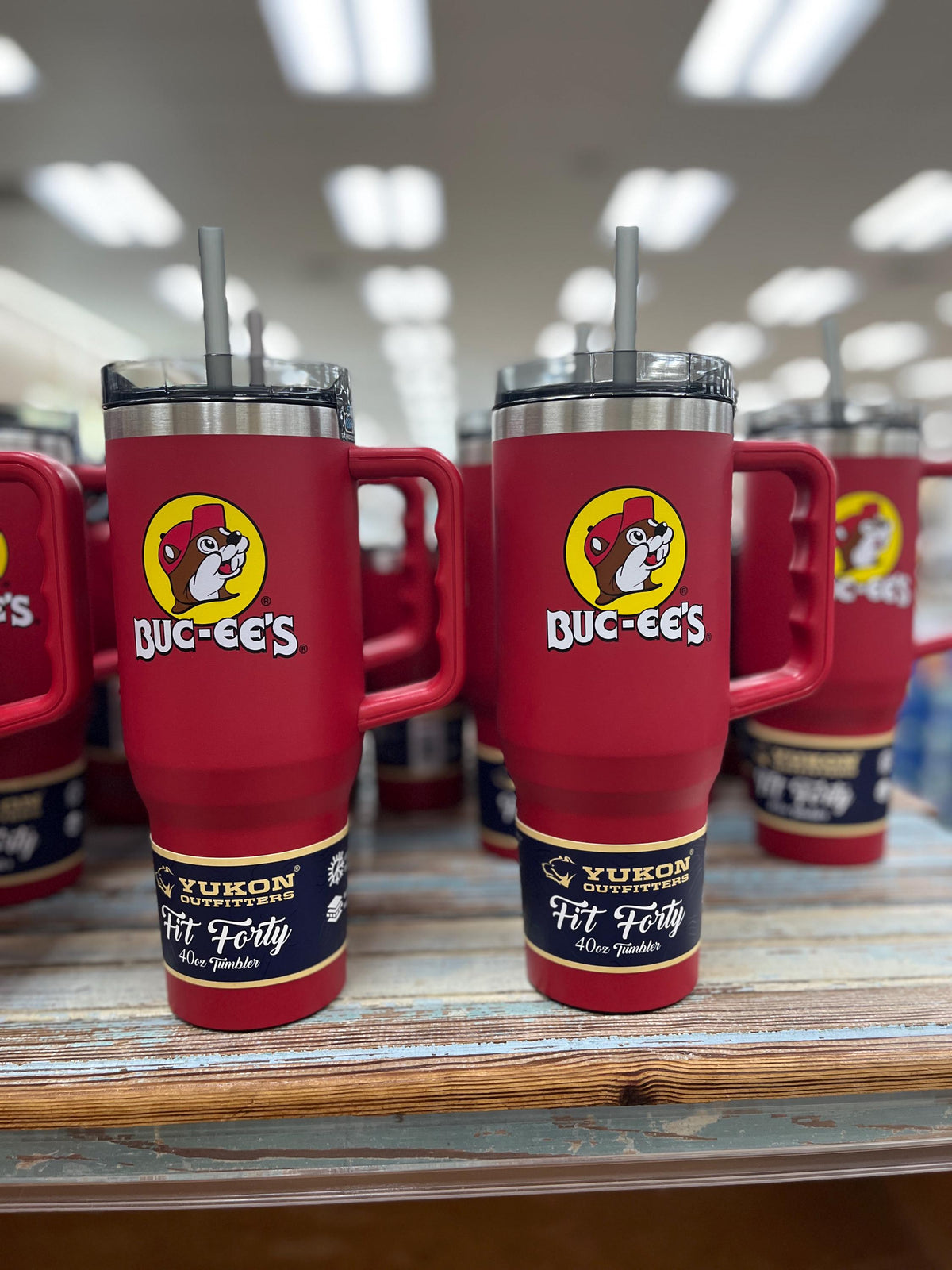 Buc-ee’s Tumbler, Red 40oz Cup, Travel Mug, Double Wall Insulated Stainless Steel, 10.5" Tall