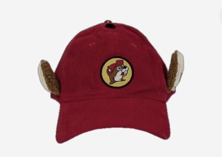 Buc-ee’s Childs Hat, Red Corduroy Hat with Moveable Ears, Trucker Hat, Texas Baseball Cap, Texas Gift, Valentines Gift, Cute Childrens Gift