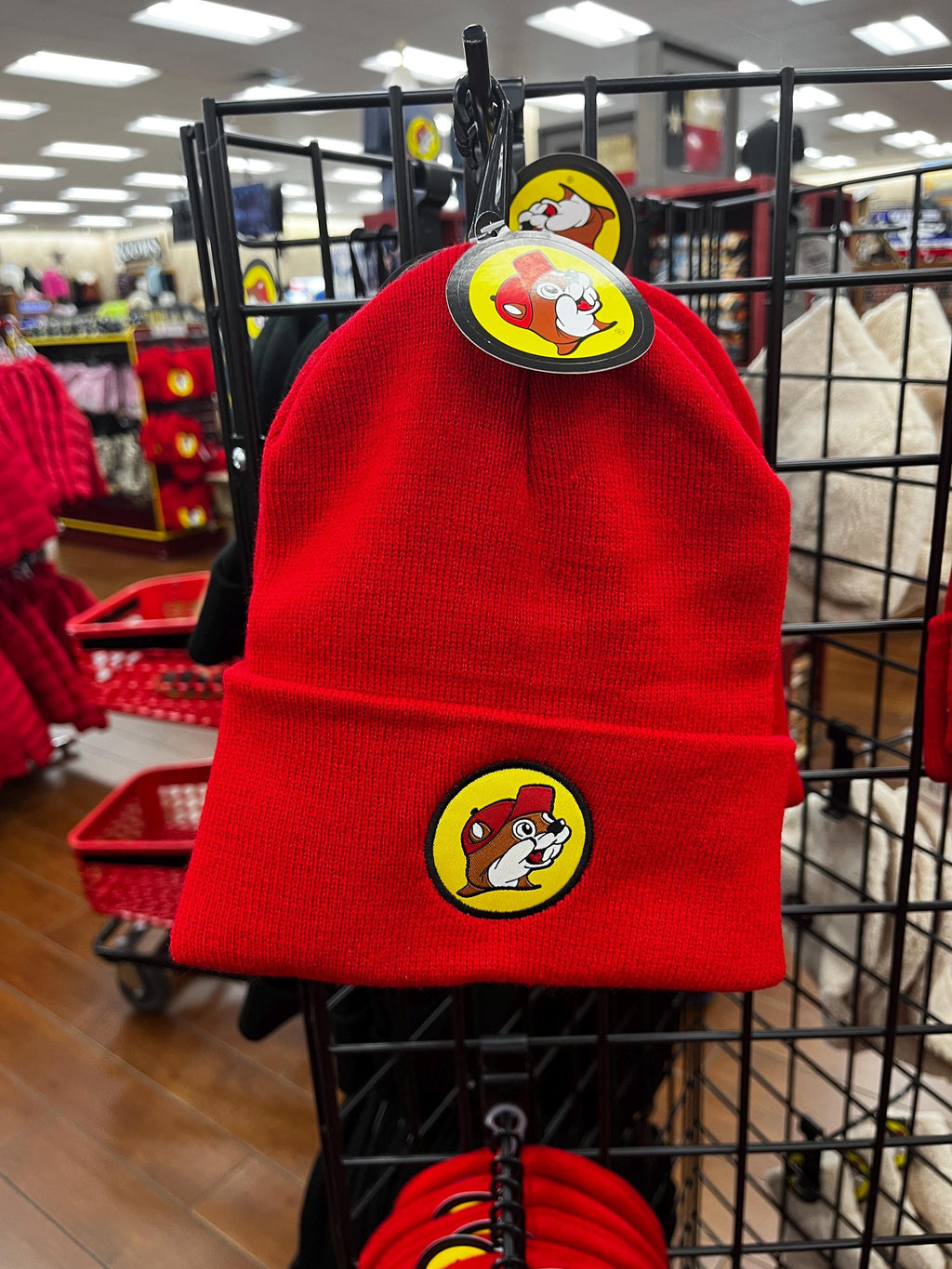 Buc-ee’s Knit Beanie, Black or Red, Cozy and Warm Hat, Texas Gift, Valentines Gift, Womans Beanie, Mens Beanie, Winter Cap, Adult One Size
