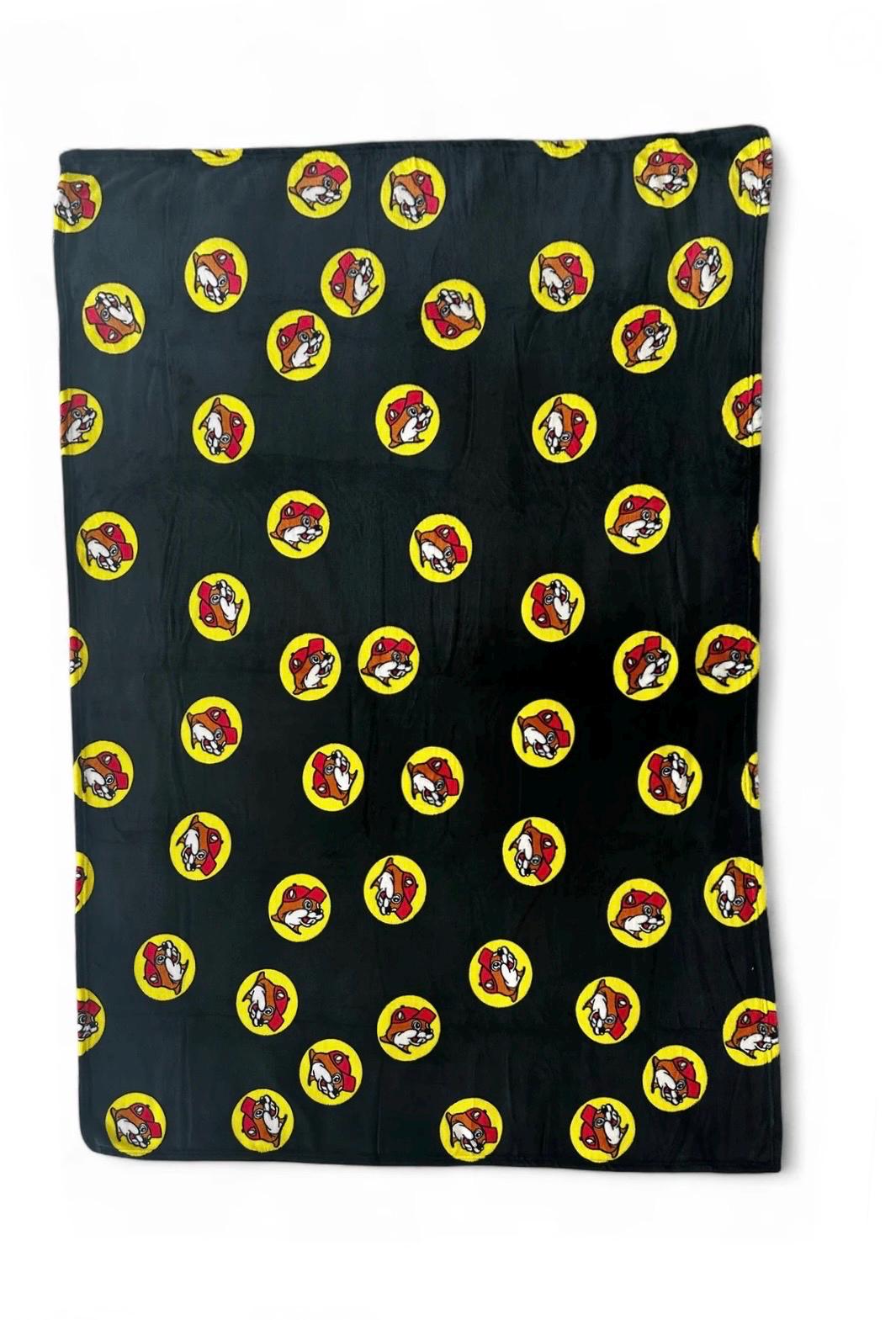 Buc-ee’s BLACK Throw with Bucees Iconic Logos, Soft & Comfy Fleece Blanket, Valentines Gift, Gift for her, Gift for Teen, Unisex, 50"x70"