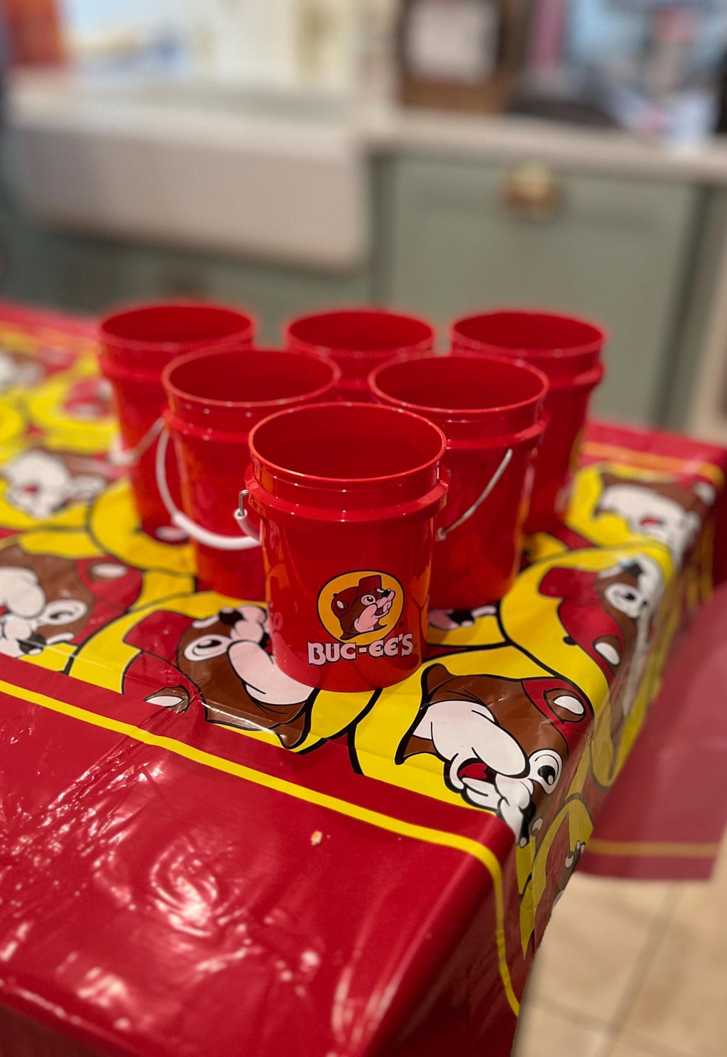 Buc-ee’s Mini Buckets with Handles, Red Mini Buckets, Bucees Bucket, Limited, Collectible, Beer Pong Game, Party Games