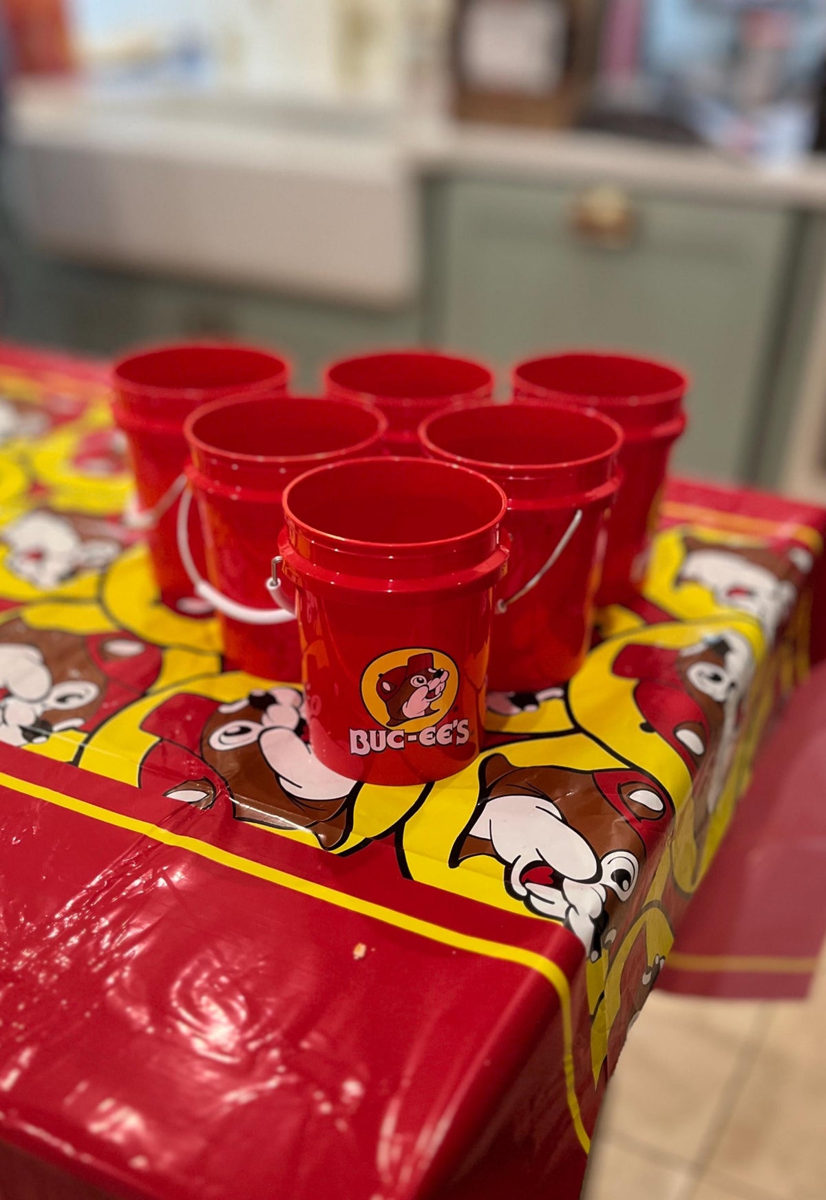 Buc-ee’s Mini Buckets with Handles, Red Mini Buckets, Bucees Bucket, Limited, Collectible, Beer Pong Game, Party Games