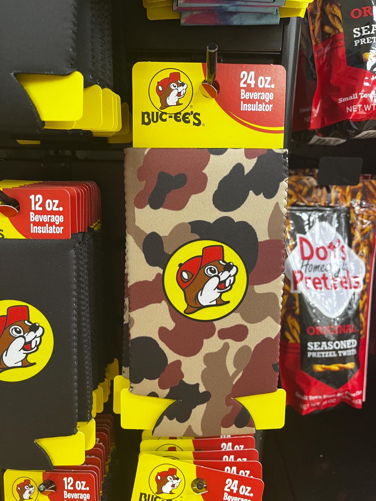 Buc-ee’s Koozie’s, 3 Sizes- 12oz/ 24oz/ Bottle with Zip, 5 Colors- Red/ Black/ Camo/ Pink Tie Dye/ Green Tie Dye, Can Cooler, Bucees Gift