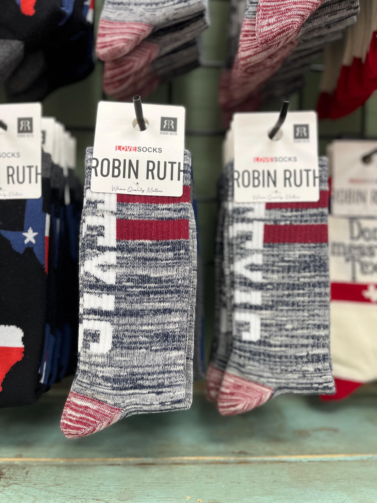 Texas Socks, Robin Ruth Socks Sold at Buc-ee’s, 6 Designs including Don’t Mess With Texas, Show your Texas Pride, Gift for Him, One Size