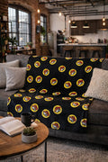 Buc-ee’s BLACK Throw with Bucees Iconic Logos, Soft & Comfy Fleece Blanket, Valentines Gift, Gift for her, Gift for Teen, Unisex, 50"x70"