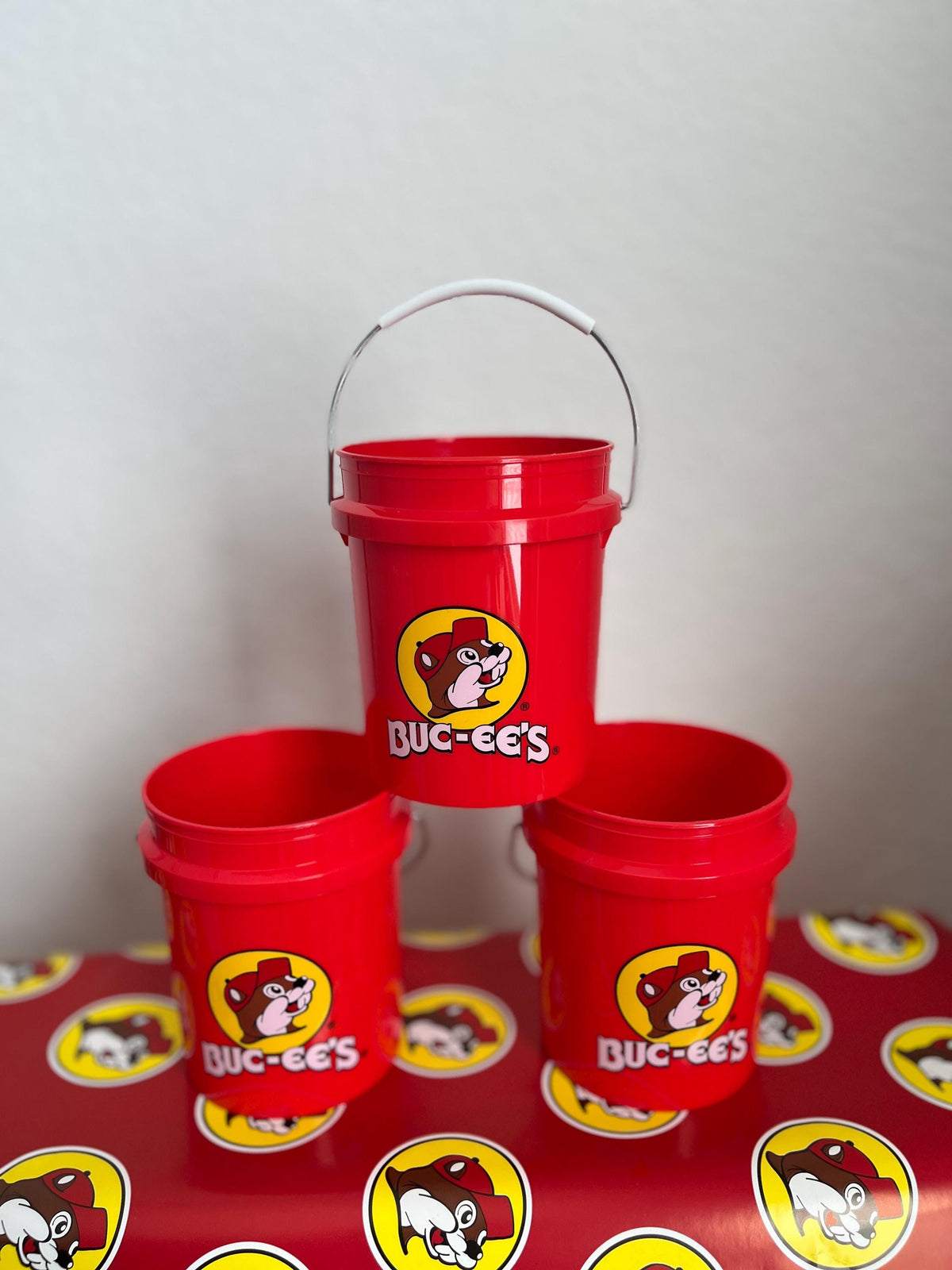 Buc-ee’s Mini Buckets with Handles, Red Mini Buckets, Bucees Bucket, Limited, Collectible, Beer Pong Game, Party Games