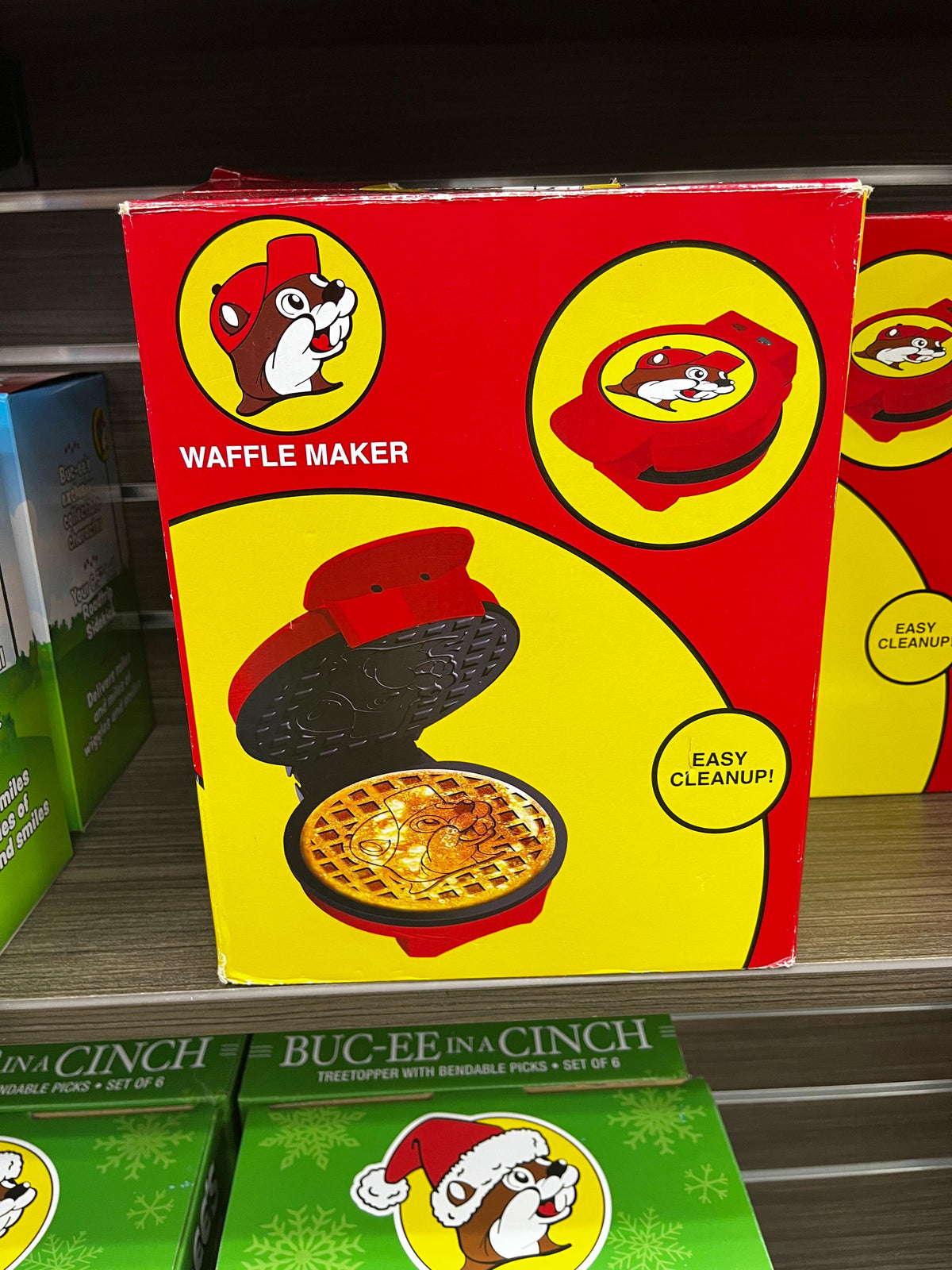 Buc-ee’s Waffle Maker, Christmas Breakfast, Waffles, Bucees Beaver Logo imprinted on every Golden Waffle, Christmas Family Gift, Non Stick